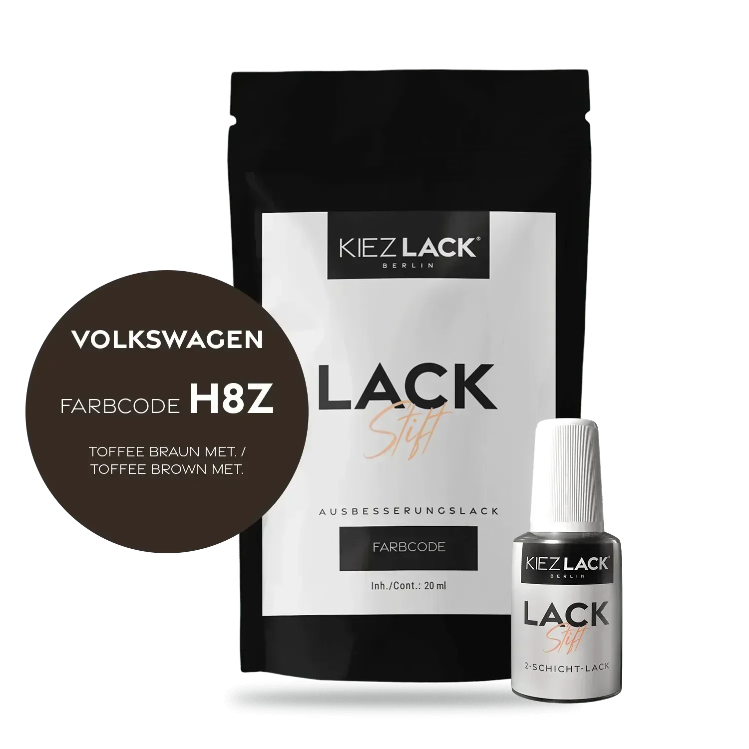 Kiezlack Lackstift Autolack Lackstift Volkswagen LH8Z TOFFEE BRAUN MET.