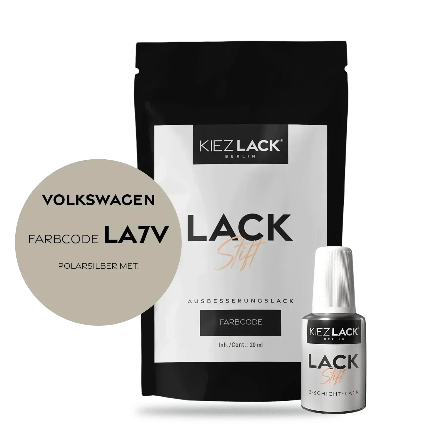 Kiezlack Lackstift Autolack Lackstift Volkswagen LA7V POLARSILBER MET.