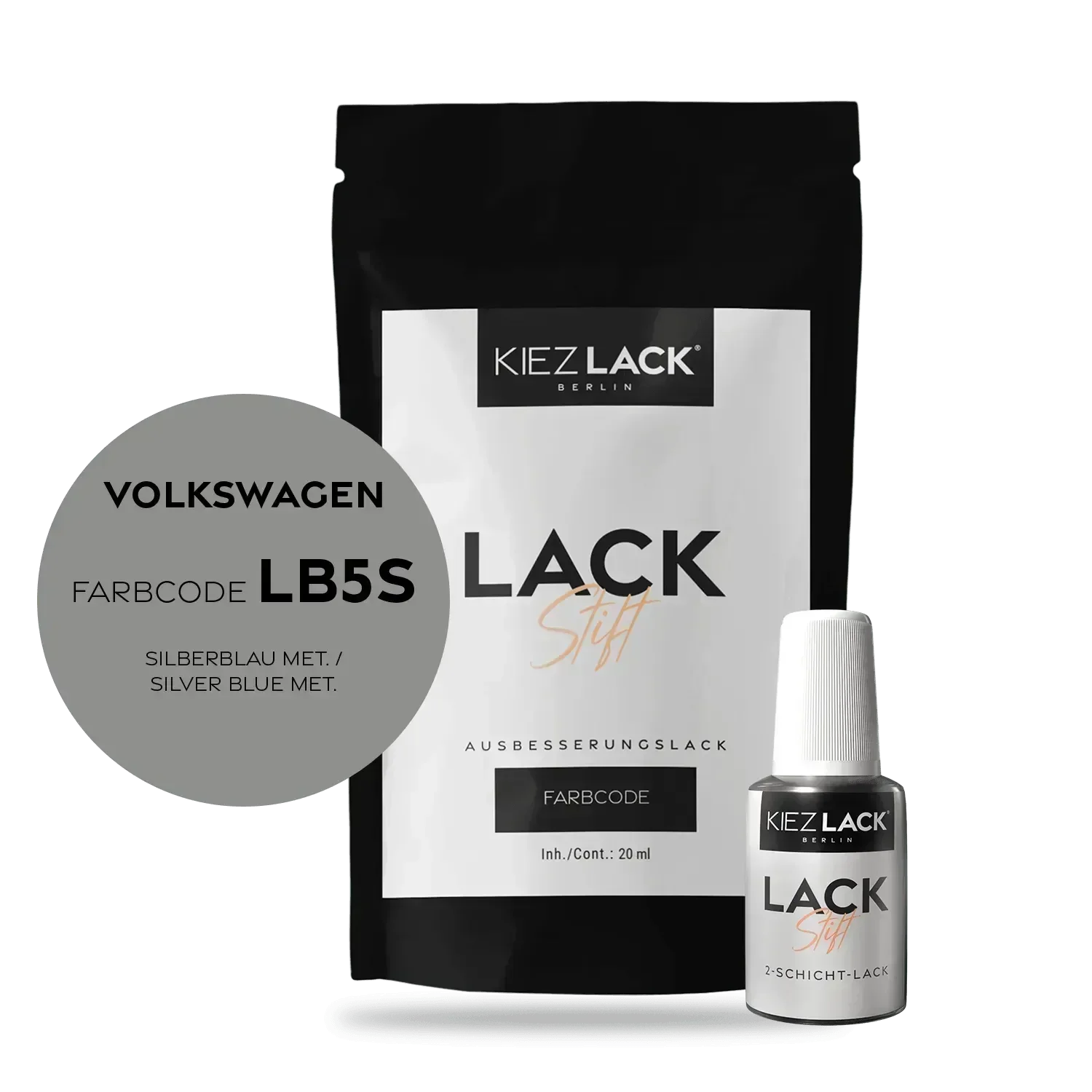 Kiezlack Lackstift Autolack Lackstift Volkswagen LB5S SILBERBLAU MET.