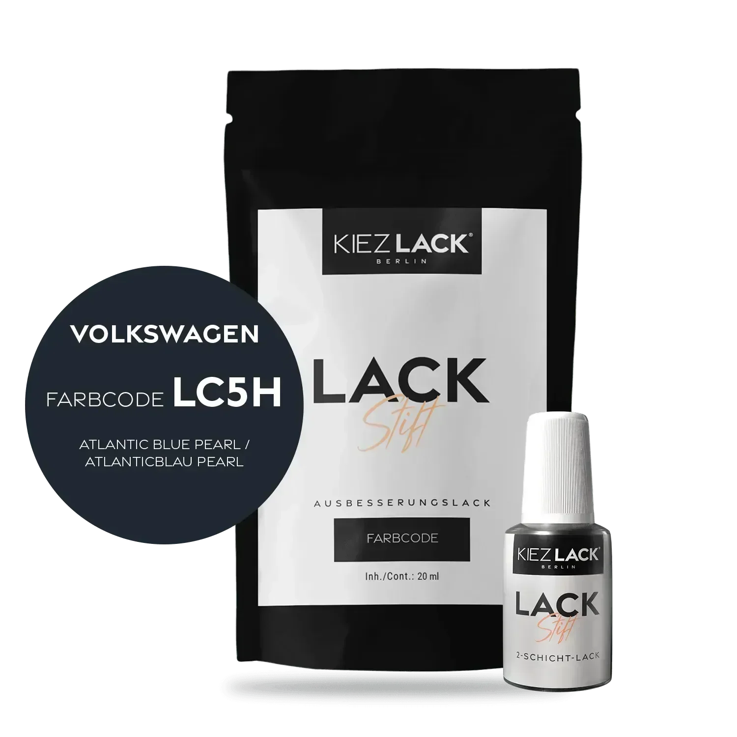 Kiezlack Lackstift Autolack Lackstift Volkswagen LC5H ATLANTIC BLUE PEARL