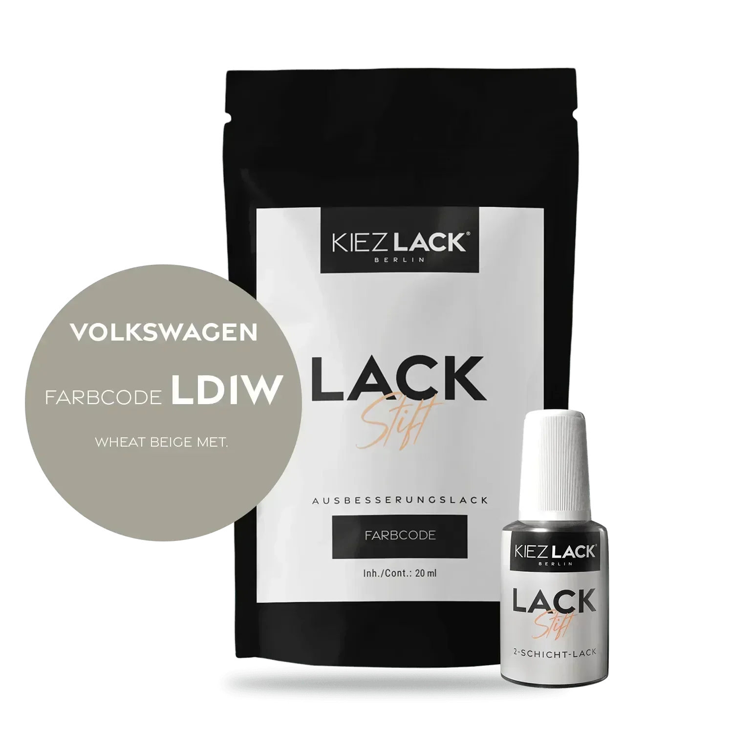 Kiezlack Lackstift Autolack Lackstift Volkswagen LD1W WHEAT BEIGE MET.