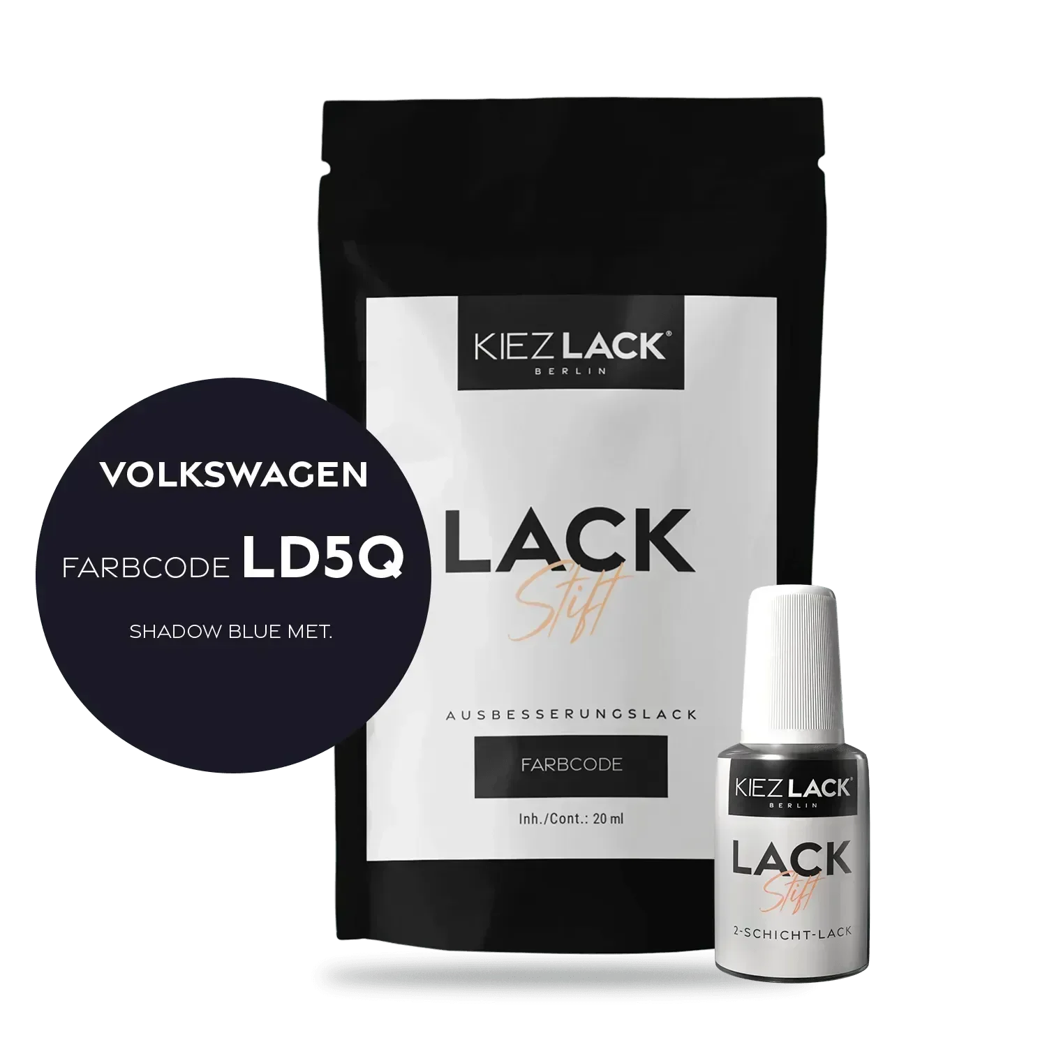 Kiezlack Lackstift Autolack Lackstift Volkswagen LD5Q SHADOW BLUE MET.