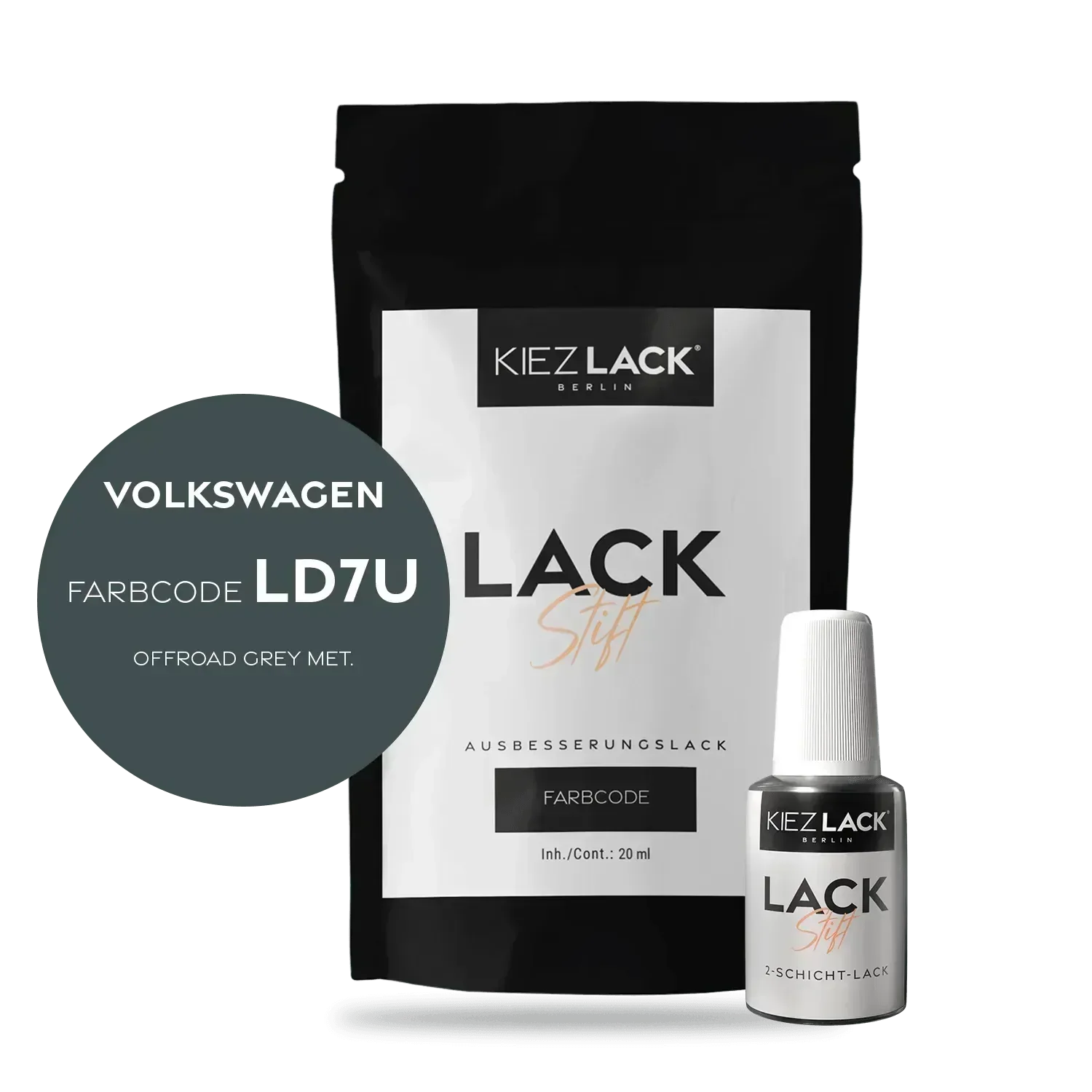 Kiezlack Lackstift Autolack Lackstift Volkswagen LD7U OFFROAD GREY MET.