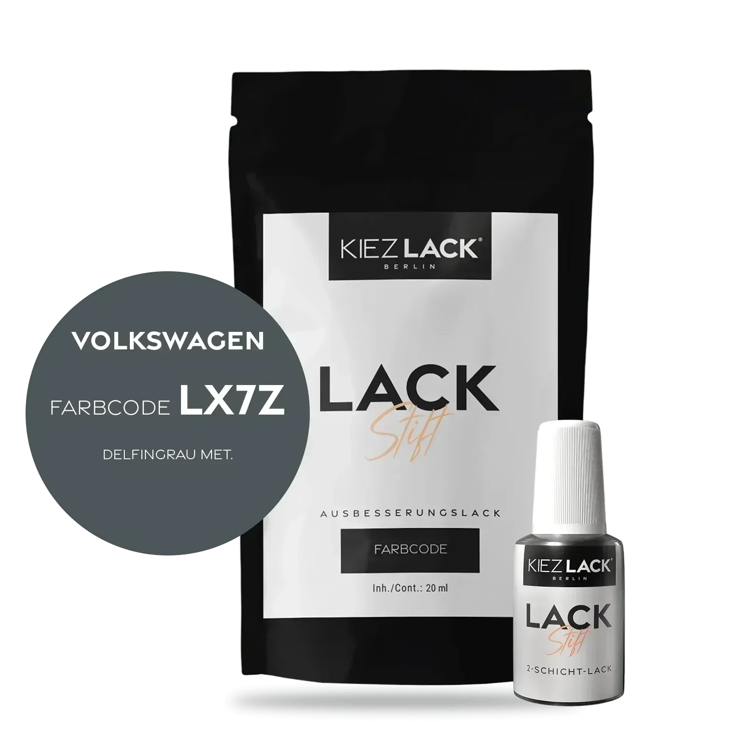 Kiezlack Lackstift Autolack Lackstift Volkswagen LX7Z DELFINGRAU MET.