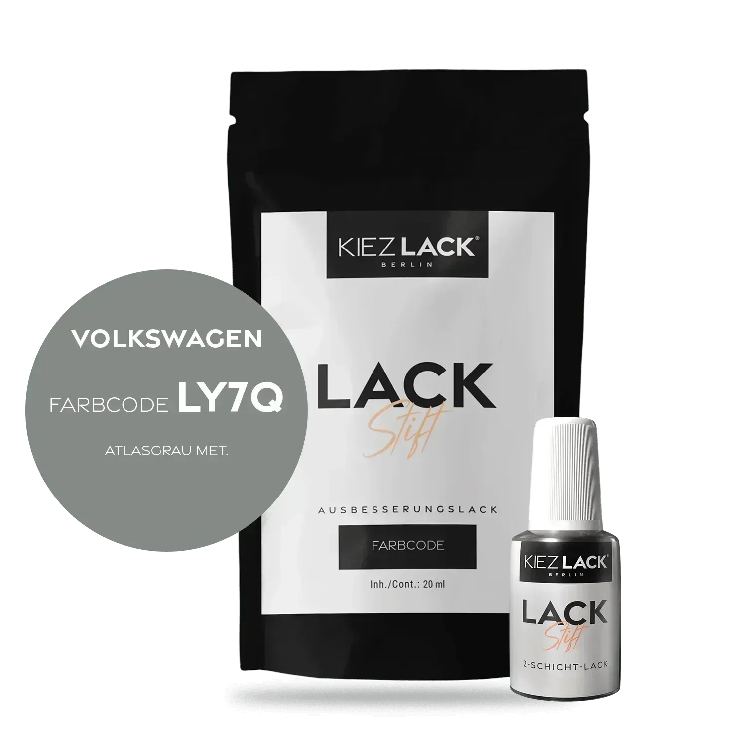 Kiezlack Lackstift Autolack Lackstift Volkswagen LY7Q ATLASGRAU MET.