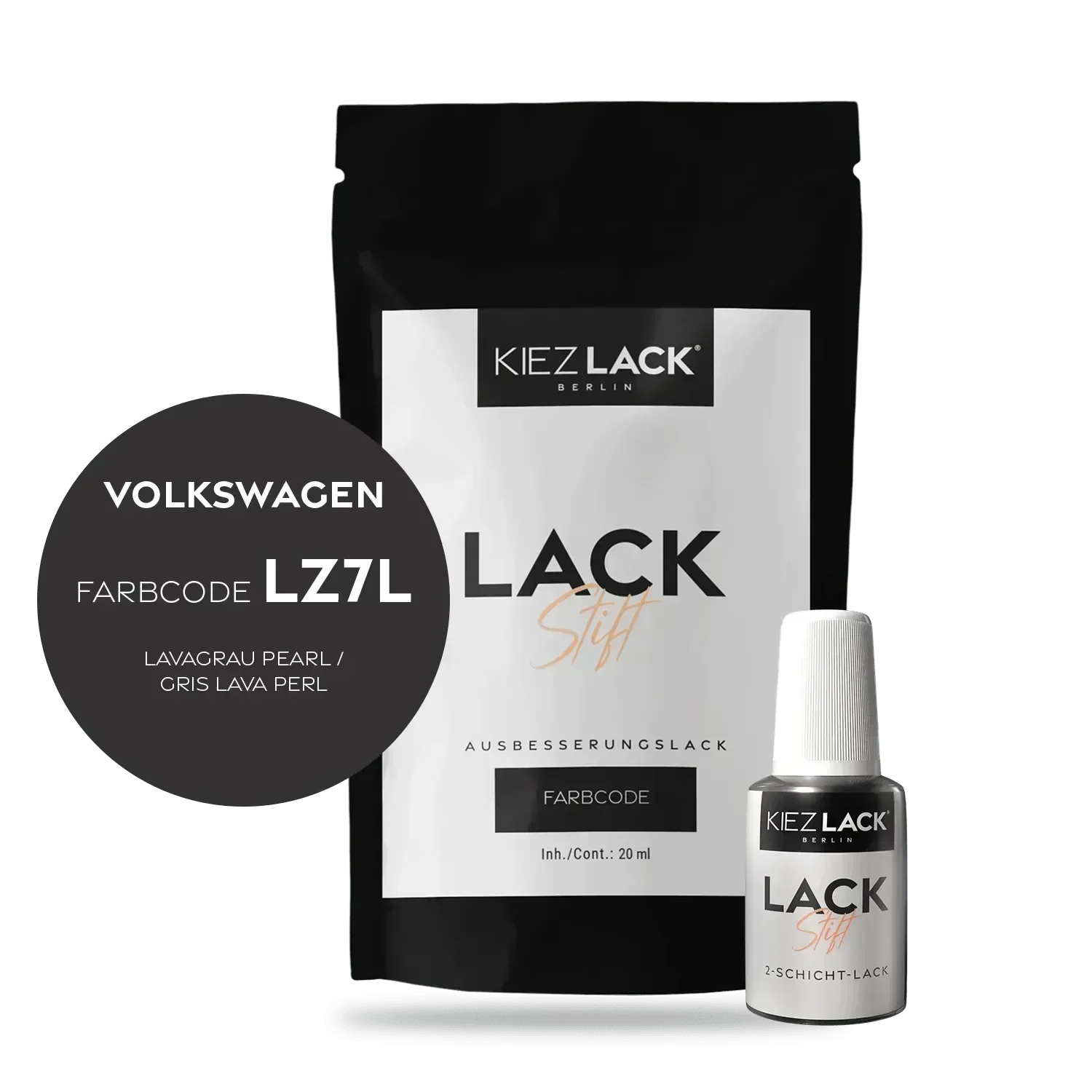 Kiezlack Lackstift Autolack Lackstift Volkswagen LZ7L LAVAGRAU PEARL