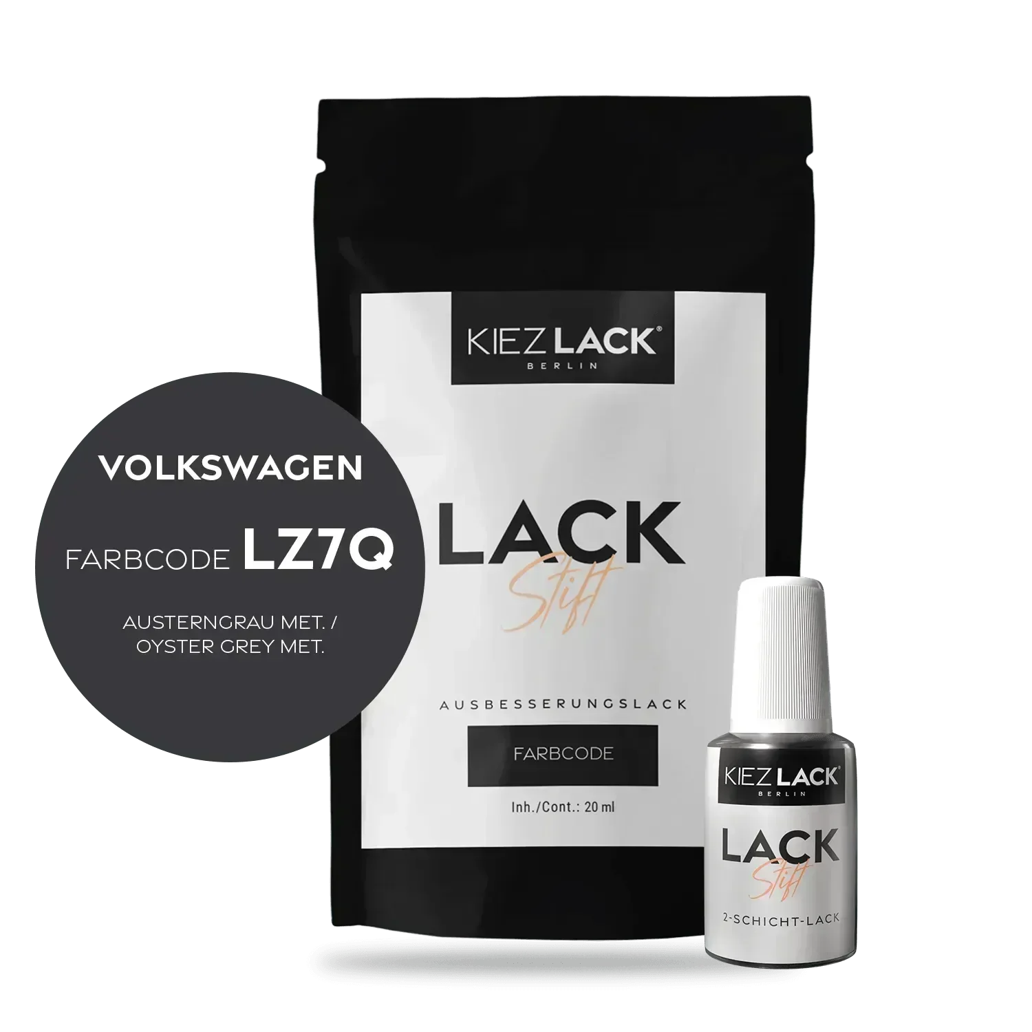 Kiezlack Lackstift Autolack Lackstift Volkswagen LZ7Q AUSTERNGRAU MET.