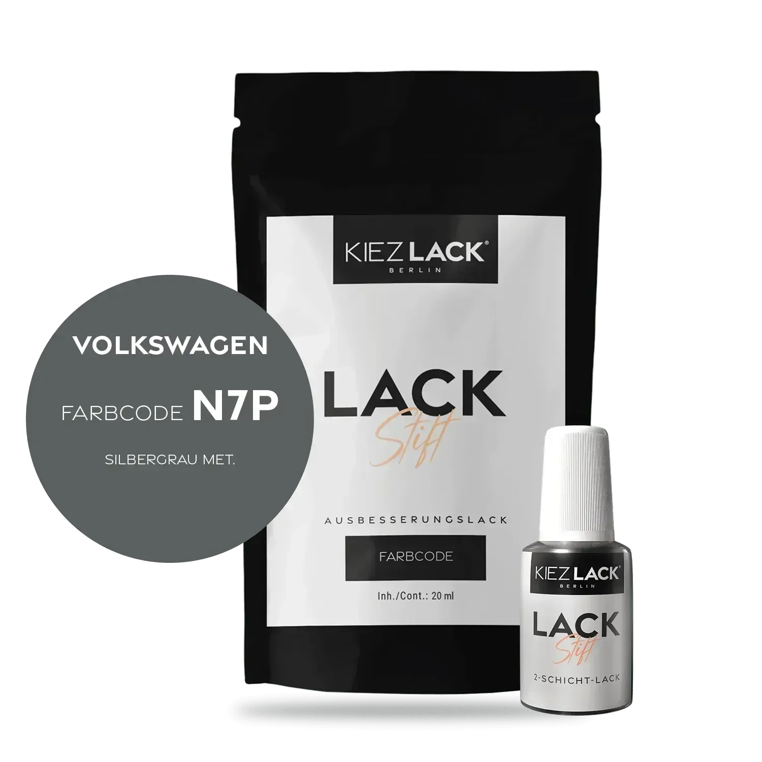 Kiezlack Lackstift Autolack Lackstift Volkswagen LN7P SILBERGRAU MET.
