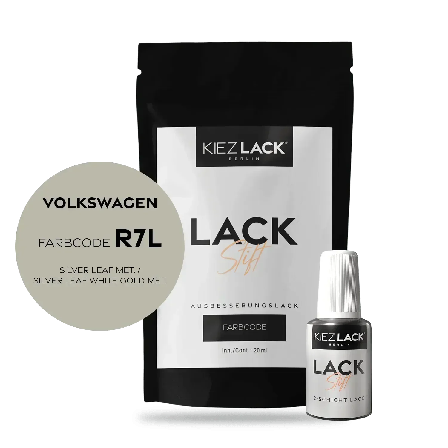 Kiezlack Lackstift Autolack Lackstift Volkswagen LR7L SILVER LEAF MET.