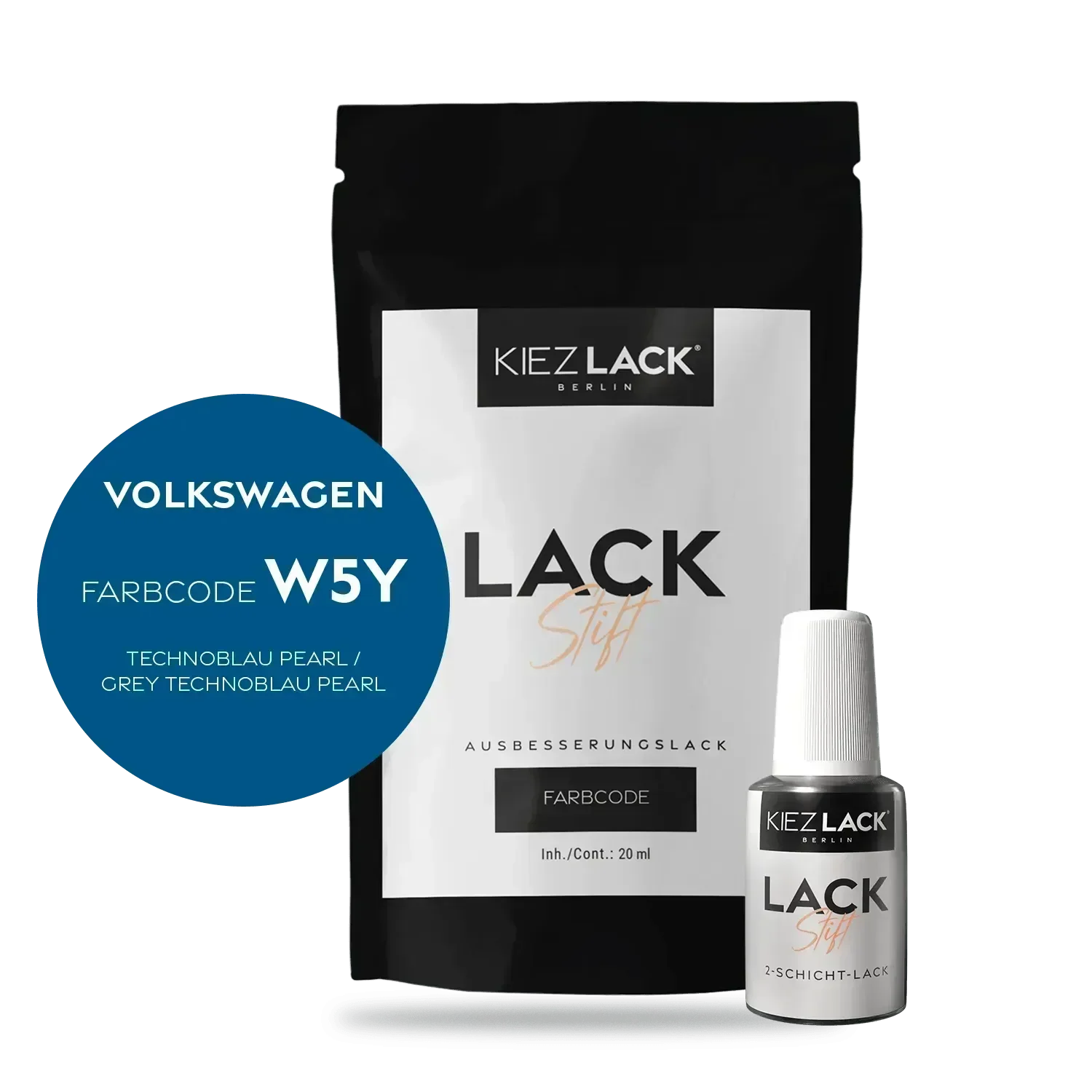 Kiezlack Lackstift Autolack Lackstift Volkswagen LW5Y TECHNOBLAU PEARL