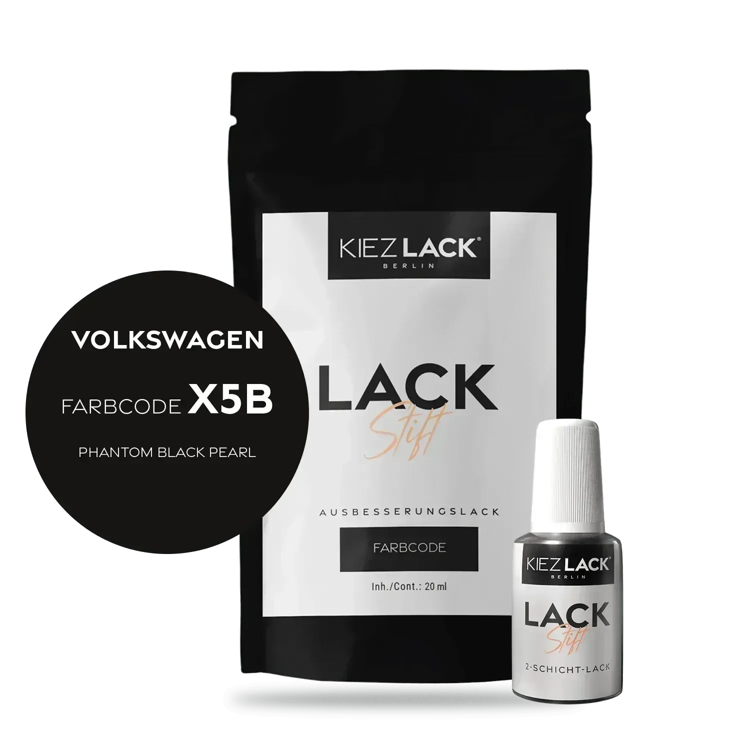 Kiezlack Lackstift Autolack Lackstift Volkswagen LX5B PHANTOM BLACK PEARL