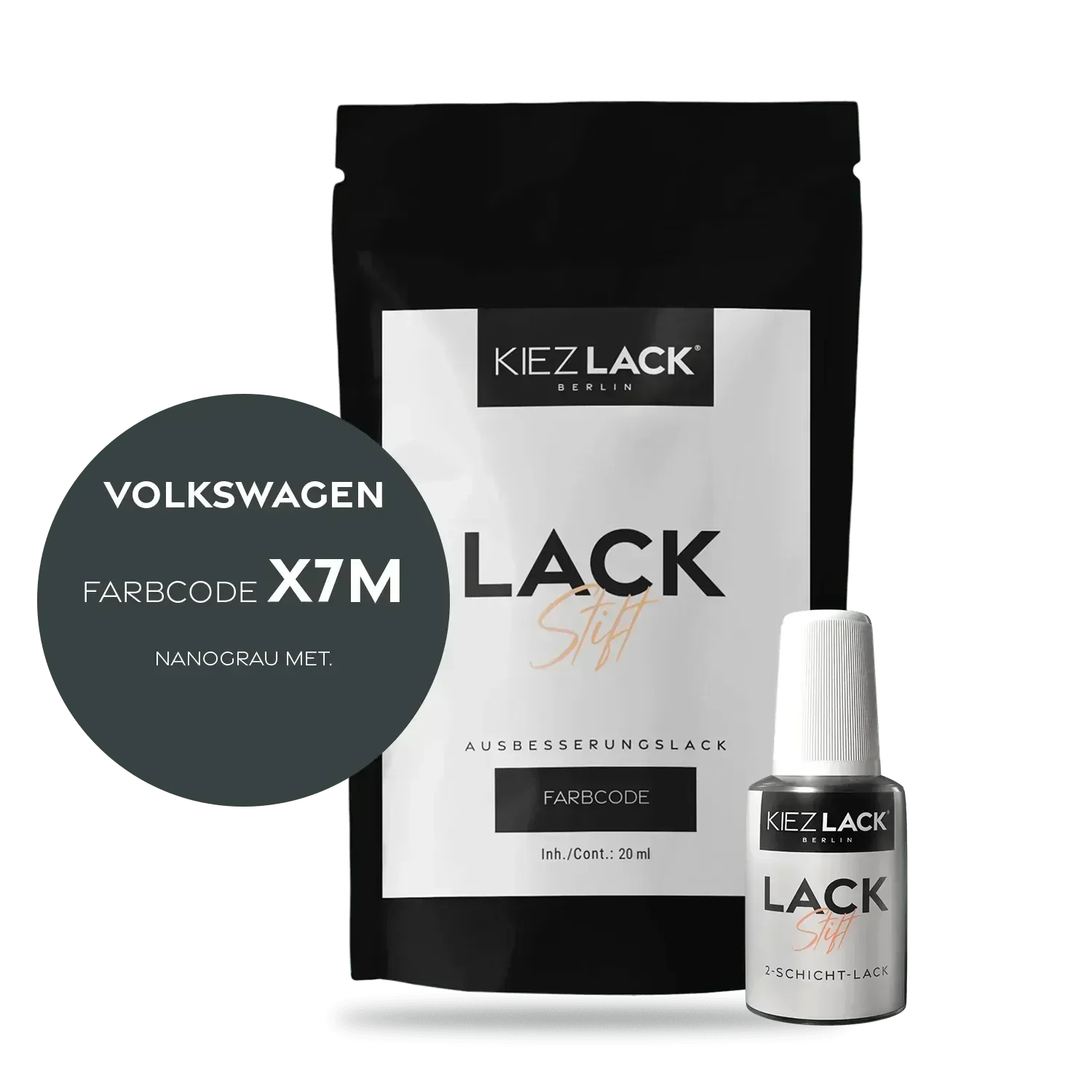 Kiezlack Lackstift Autolack Lackstift Volkswagen LX7M NANOGRAU MET.