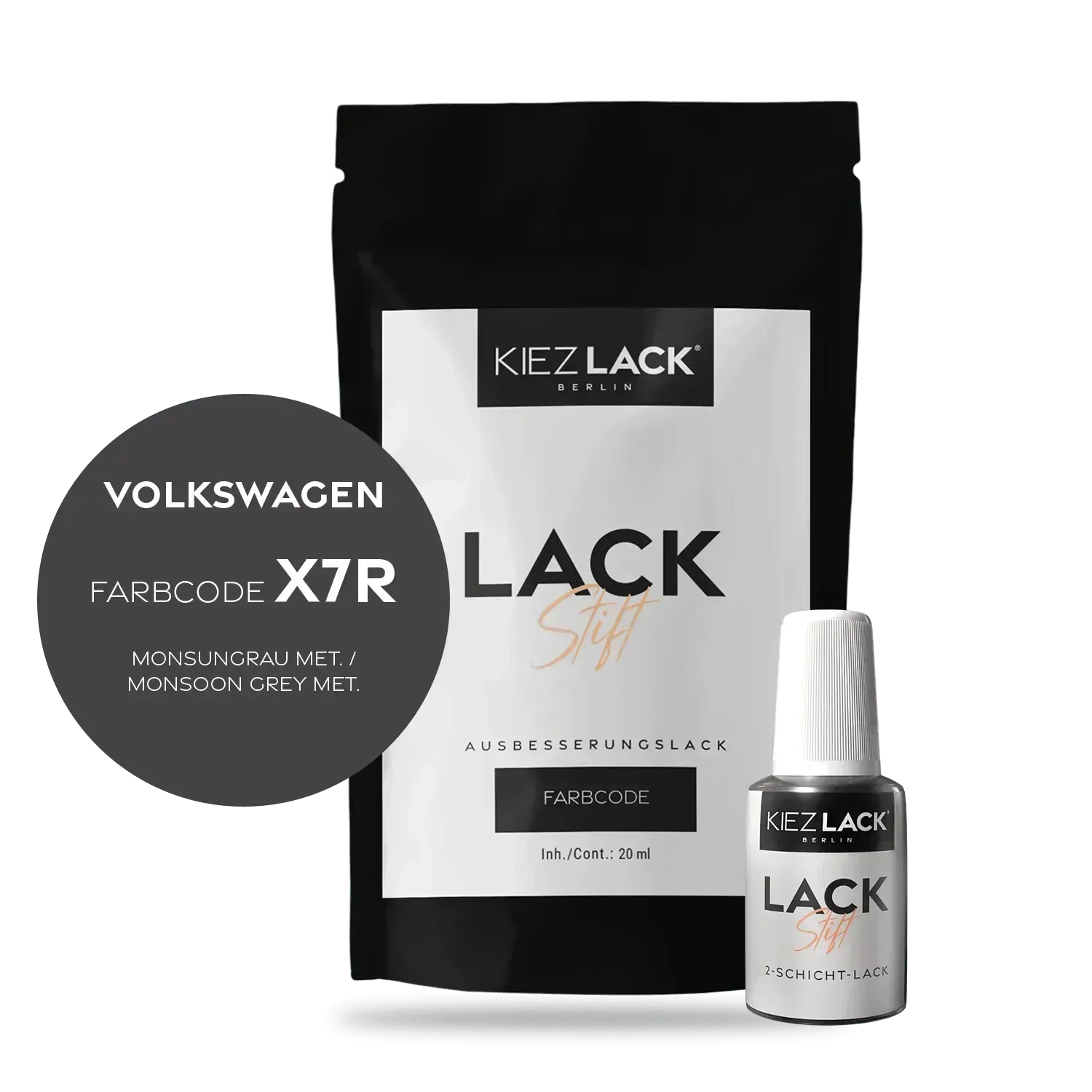 Kiezlack Lackstift Autolack Lackstift Volkswagen LX7R MONSUNGRAU MET.