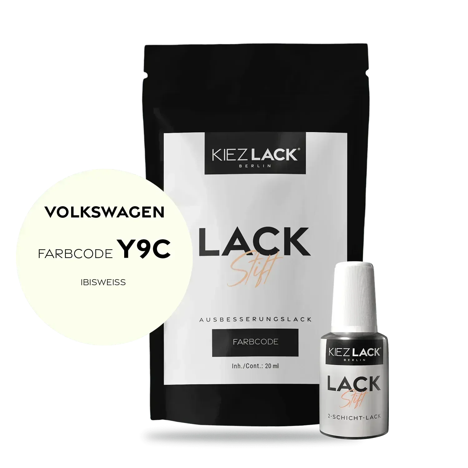 Kiezlack Lackstift Autolack Lackstift Volkswagen LY9C IBISWEISS