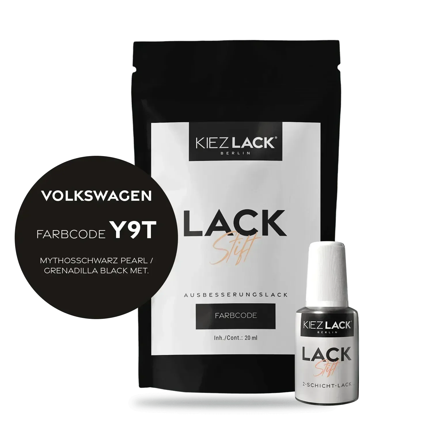Kiezlack Lackstift Autolack Lackstift Volkswagen LY9T MYTHOSSCHWARZ PEARL