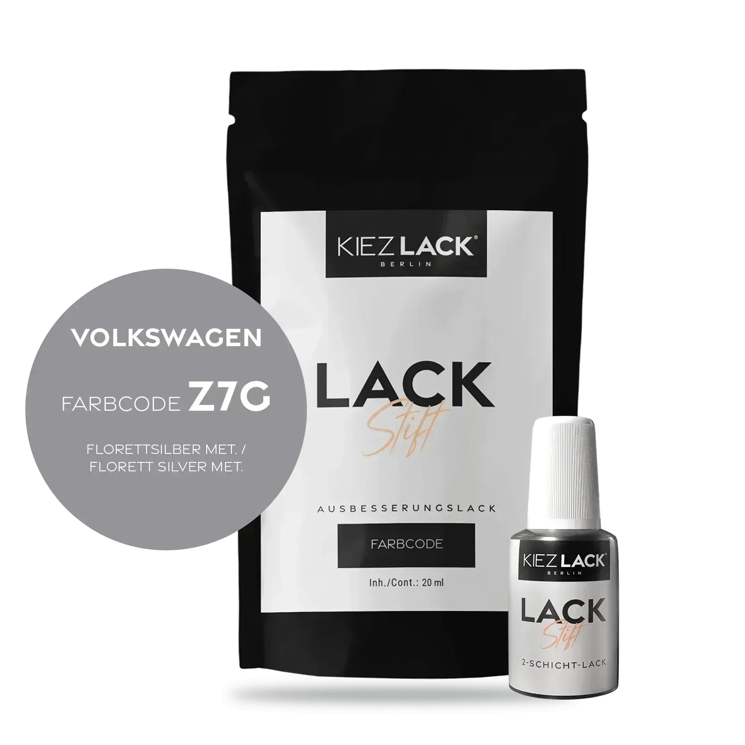 Kiezlack Lackstift Autolack Lackstift Volkswagen LZ7G FLORETTSILBER MET.