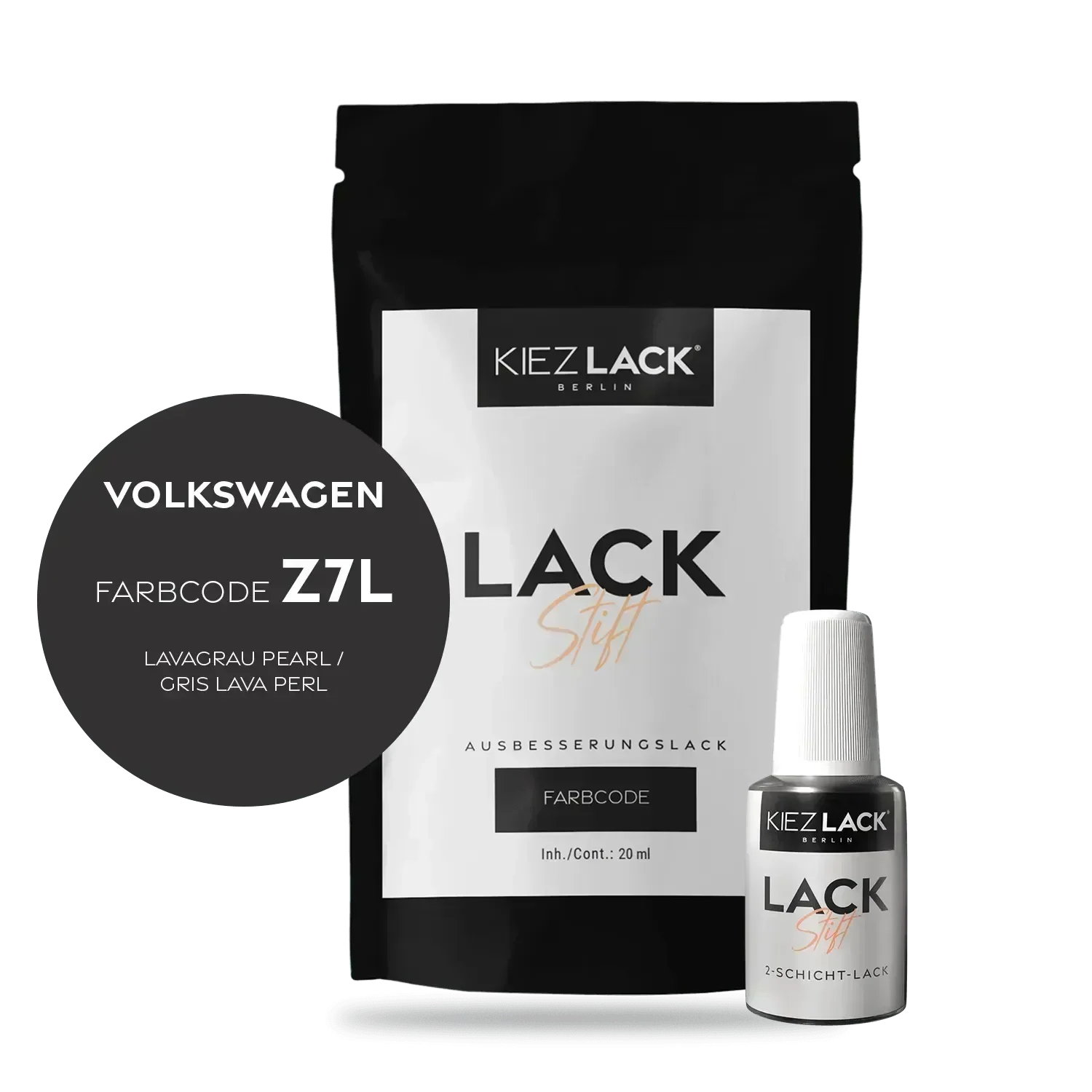 Kiezlack Lackstift Autolack Lackstift Volkswagen LZ7L LAVAGRAU PEARL
