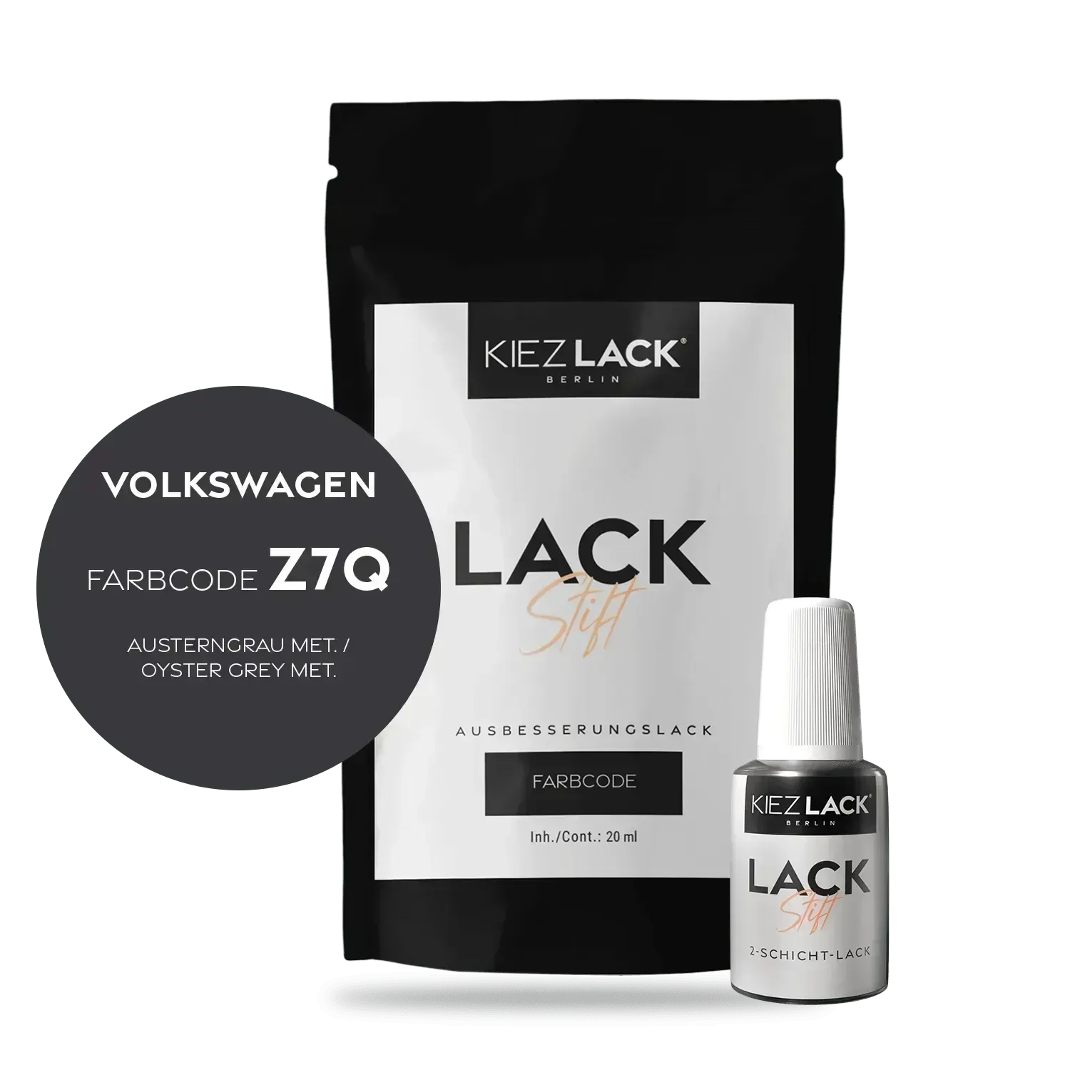 Kiezlack Lackstift Autolack Lackstift Volkswagen LZ7Q AUSTERNGRAU MET.
