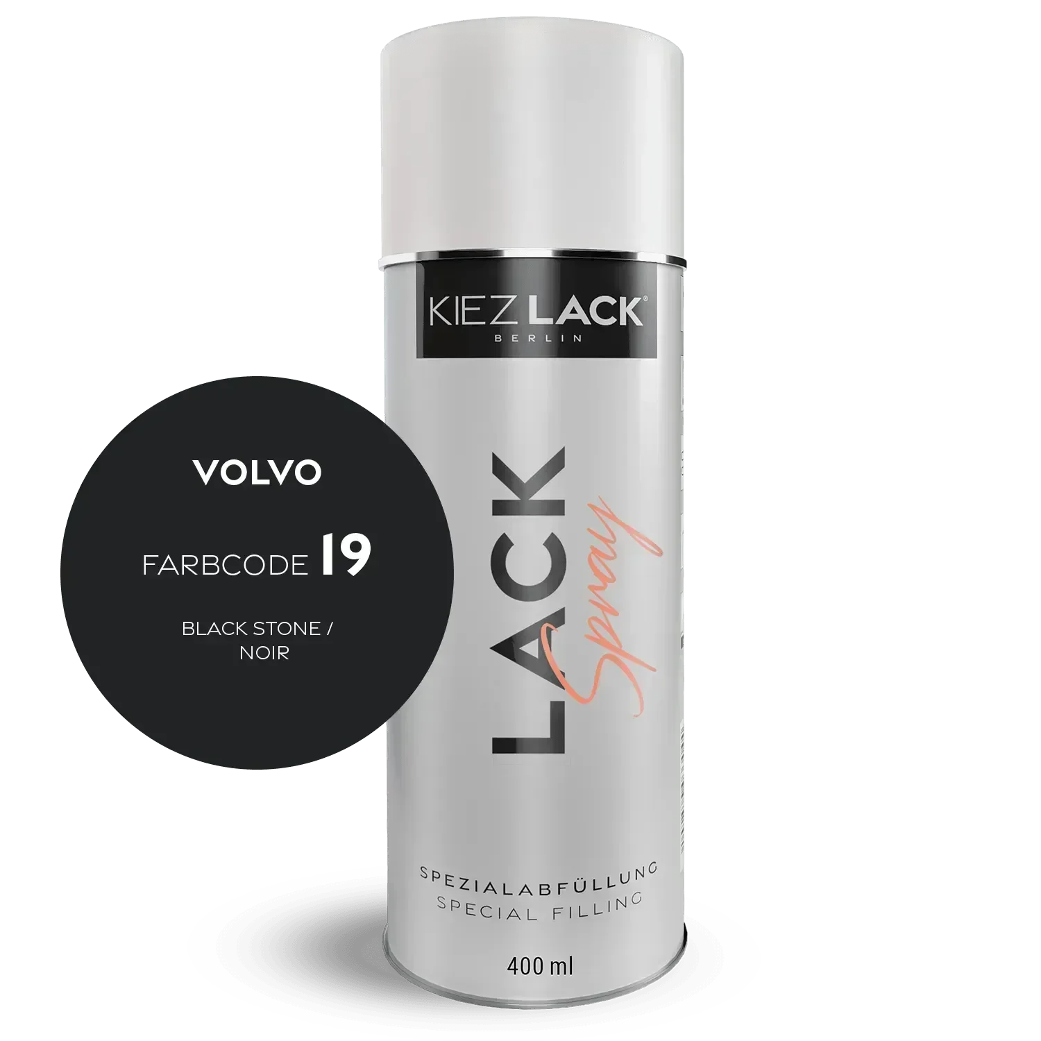 Kiezlack Lackspray Autolack Spraydose VOLVO 19 BLACK STONE Lackspray