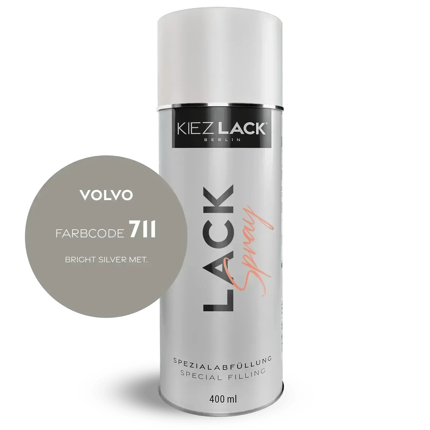 Kiezlack Lackspray Autolack Spraydose VOLVO 711 BRIGHT SILVER MET. Lackspray