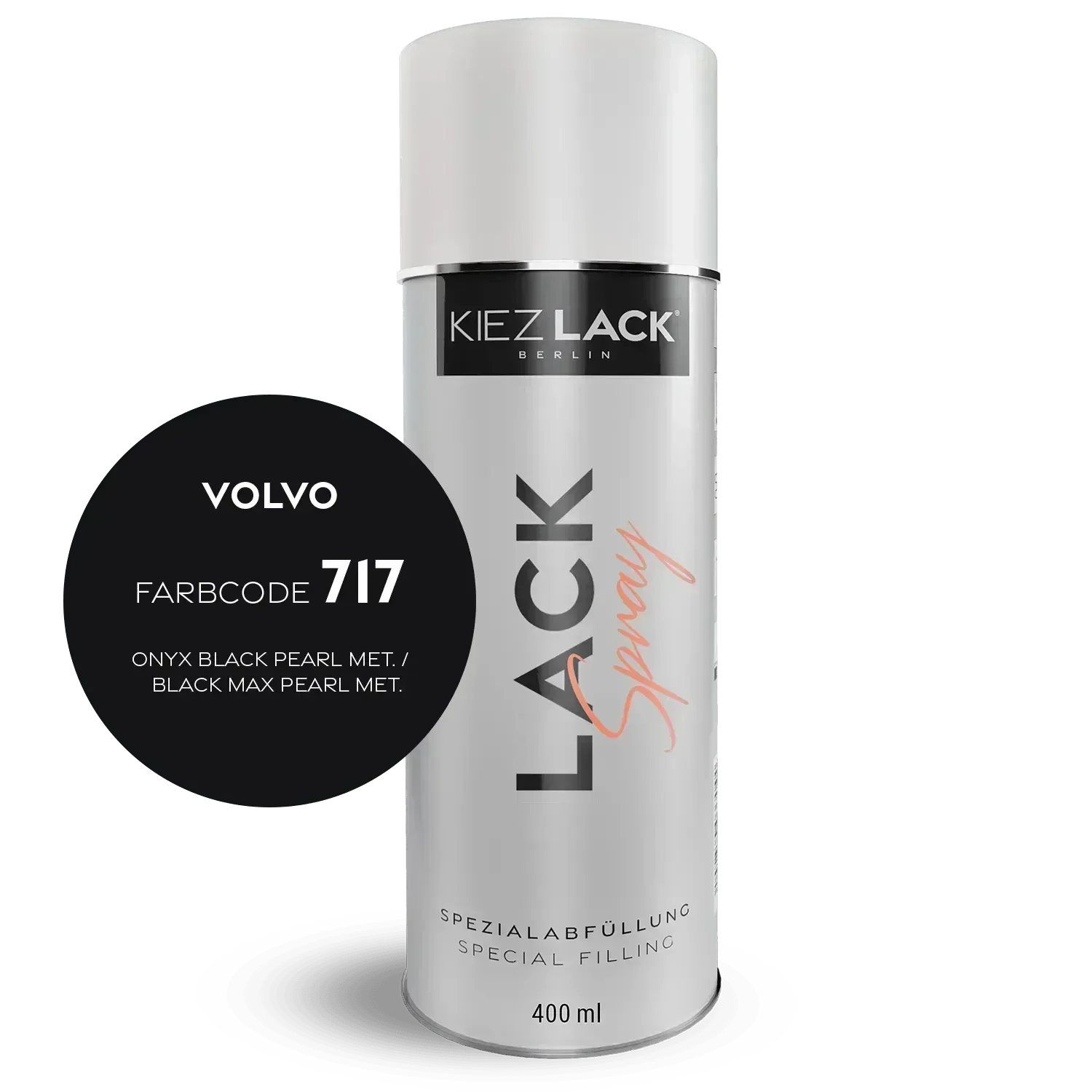 Kiezlack Lackspray Autolack Spraydose VOLVO 717 ONYX BLACK PEARL MET. Lackspray