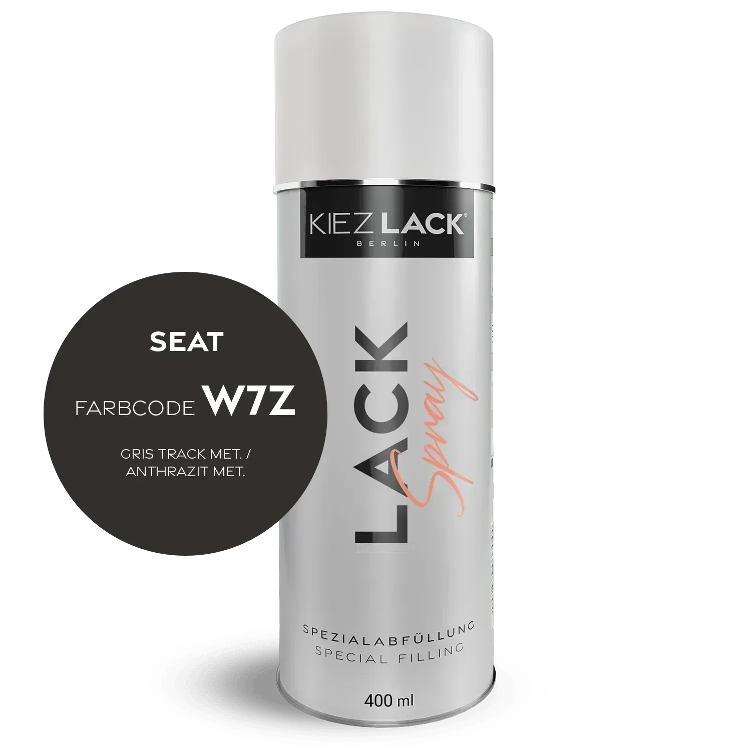 Kiezlack Lackspray Autolack Spraydose Seat W7Z GRIS TRACK MET.