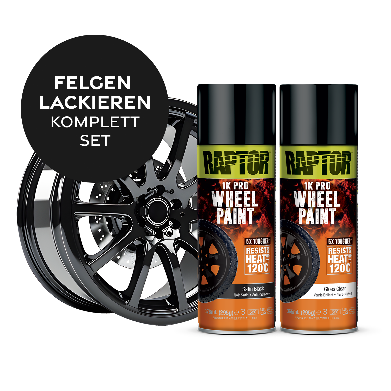 KIEZLACK Felgen-Lack Komplettset – 11-teilig inkl. RAPTOR Wheel Paint