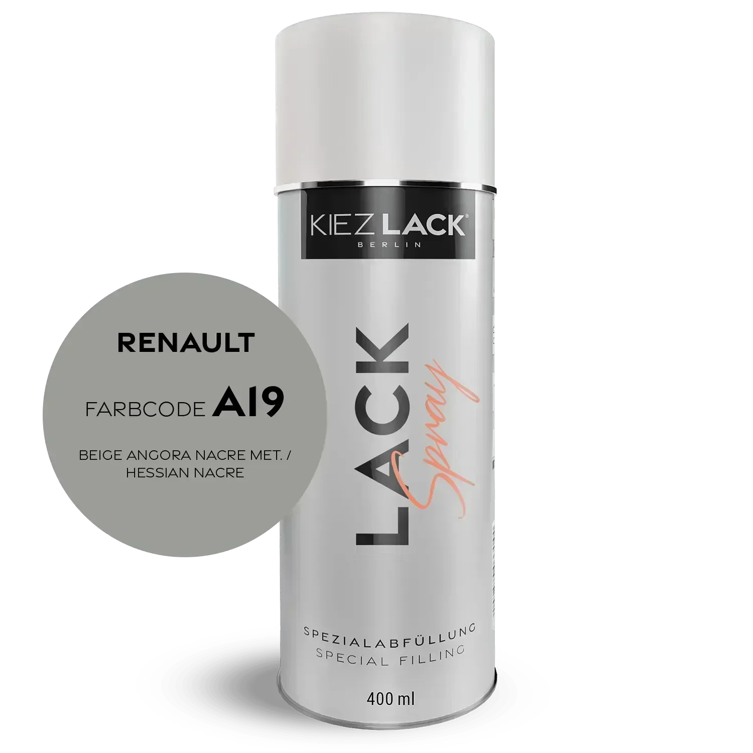 Kiezlack Autolack Spraydose Renault A19 BEIGE ANGORA NACRE MET.