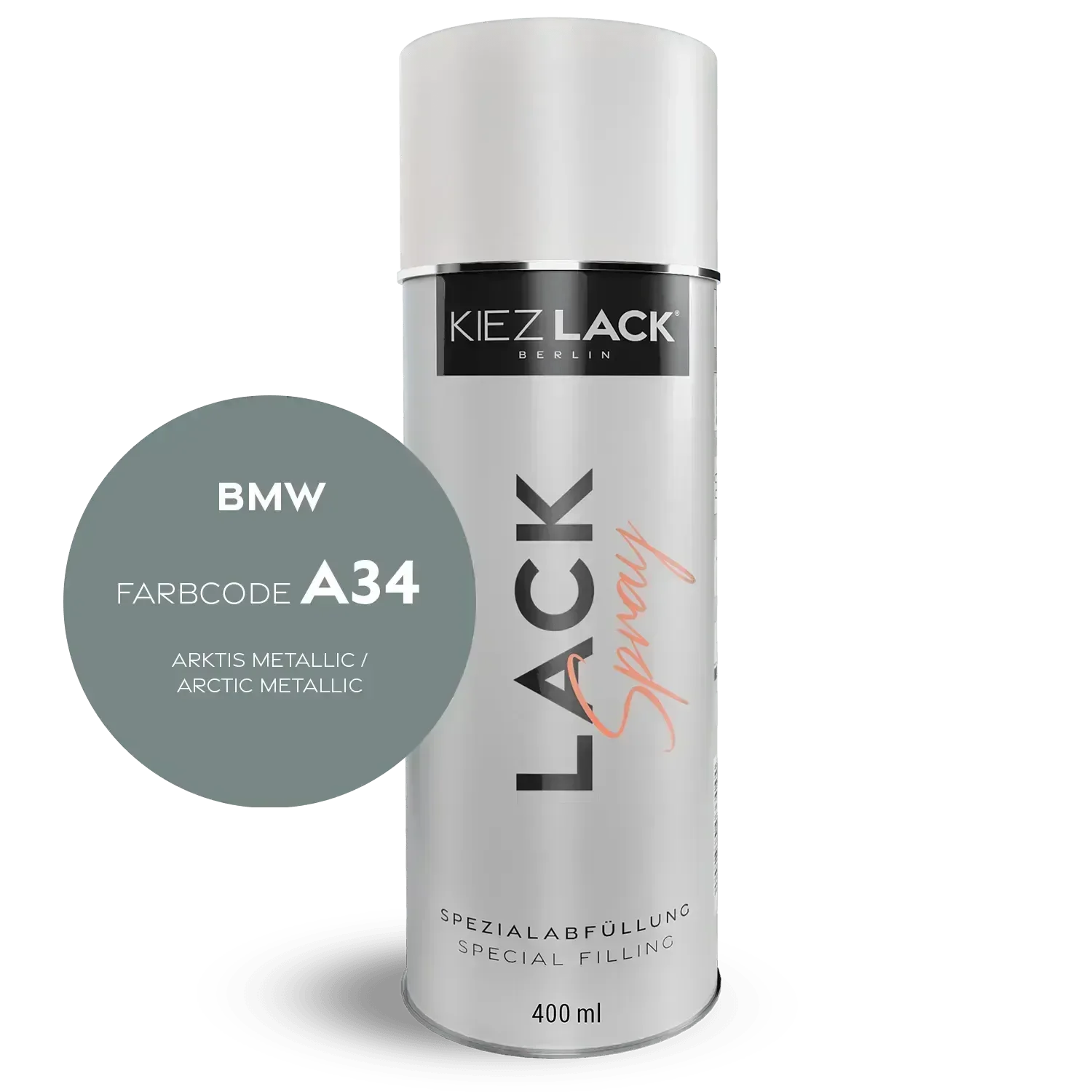 Kiezlack Lackspray Autolack Spraydose BMW A34 ARKTIS Metallic Lackspray