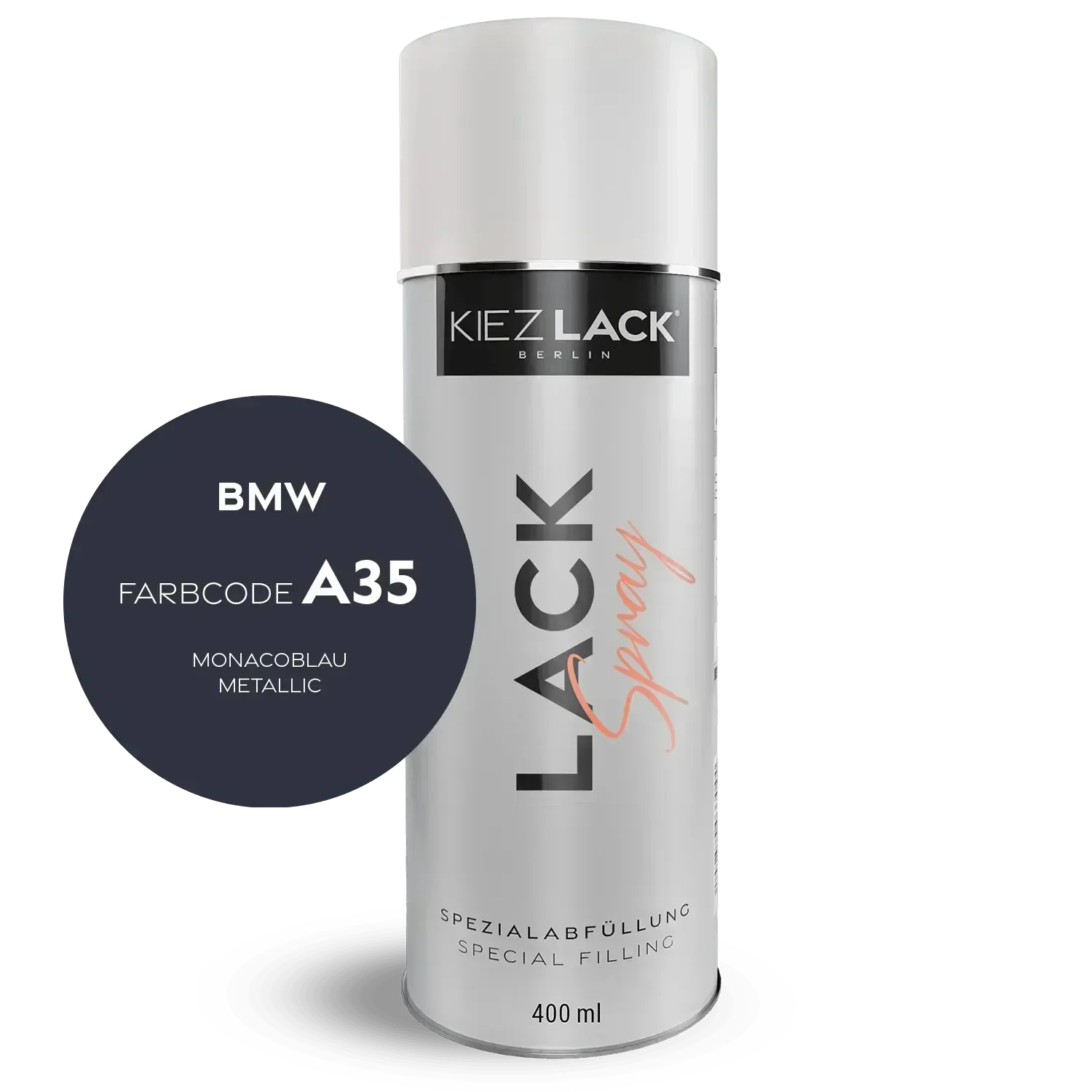 Kiezlack Lackspray Autolack Spraydose BMW A35 MONACOBLAU Metallic Lackspray