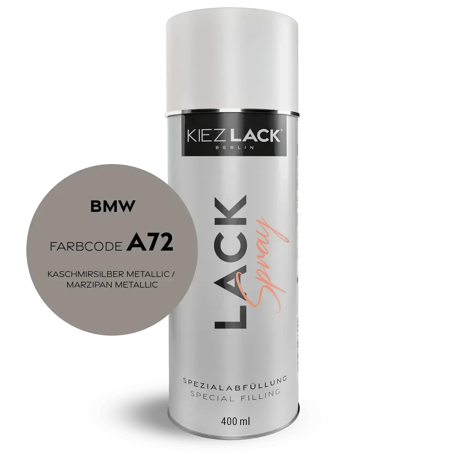 Kiezlack Lackspray Autolack Spraydose BMW A72 KASCHMIRSILBER Metallic Lackspray