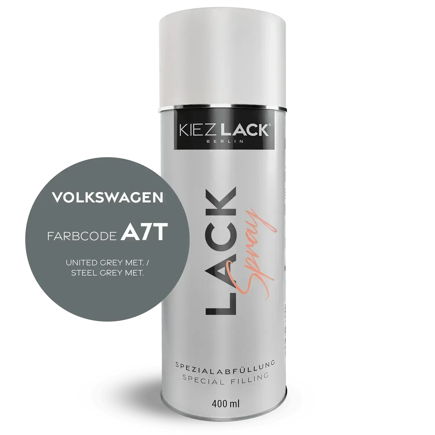 Kiezlack Lackspray Autolack Spraydose Volkswagen LA7T UNITED GREY MET.