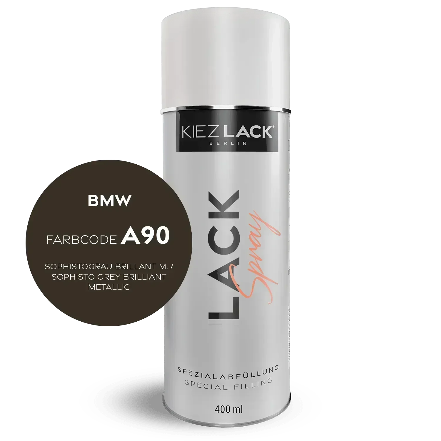 Kiezlack Lackspray Autolack Spraydose BMW A90 SOPHISTOGRAU BRILLANT M. Lackspray