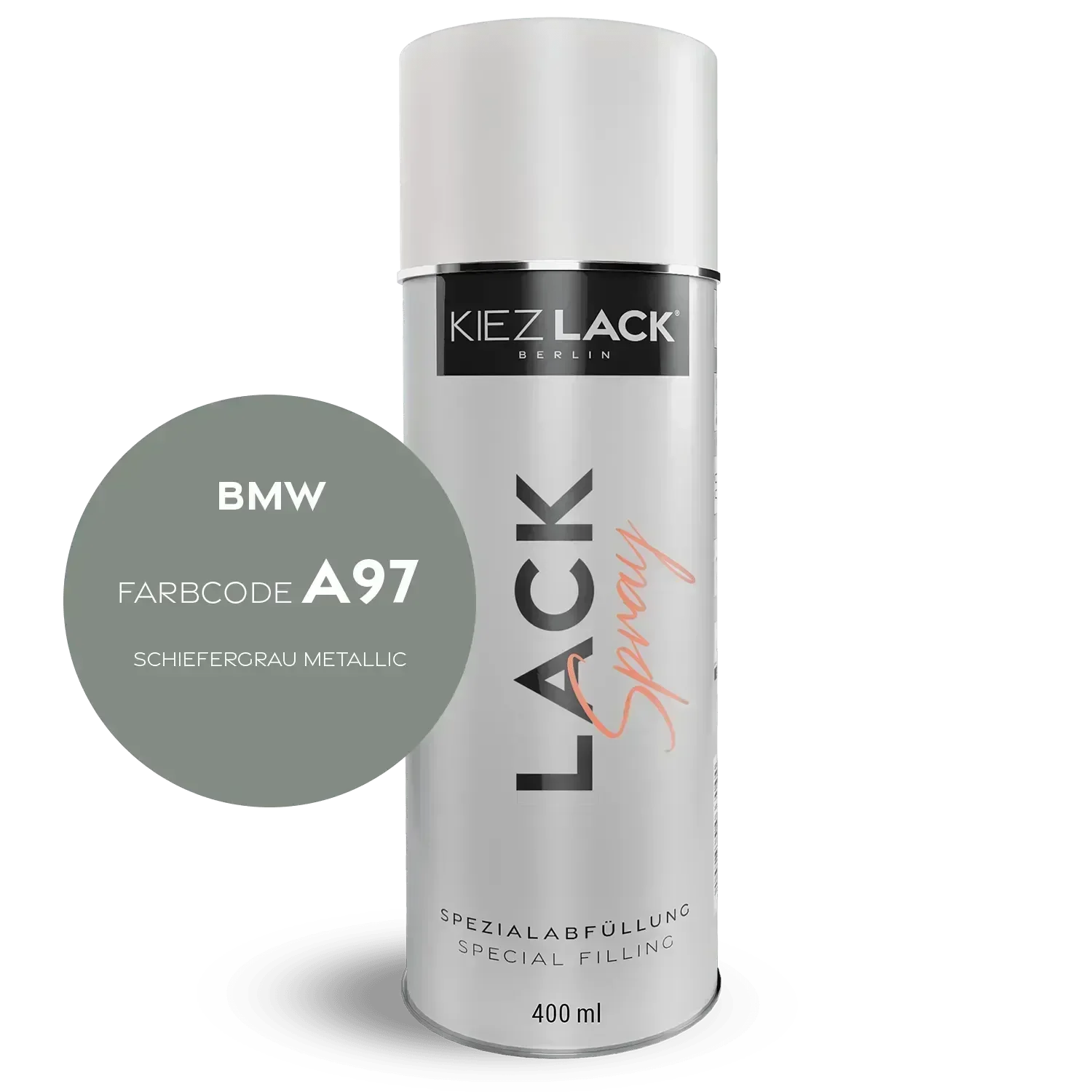Kiezlack Lackspray Autolack Spraydose BMW A97 SCHIEFERGRAU Metallic Lackspray