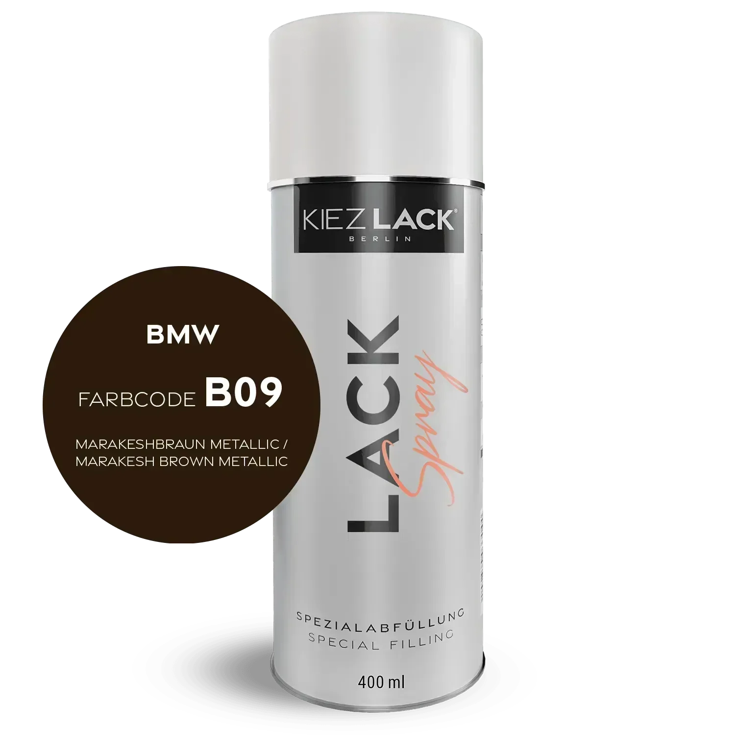 Kiezlack Lackspray Autolack Spraydose BMW B09 MARAKESHBRAUN Metallic Lackspray