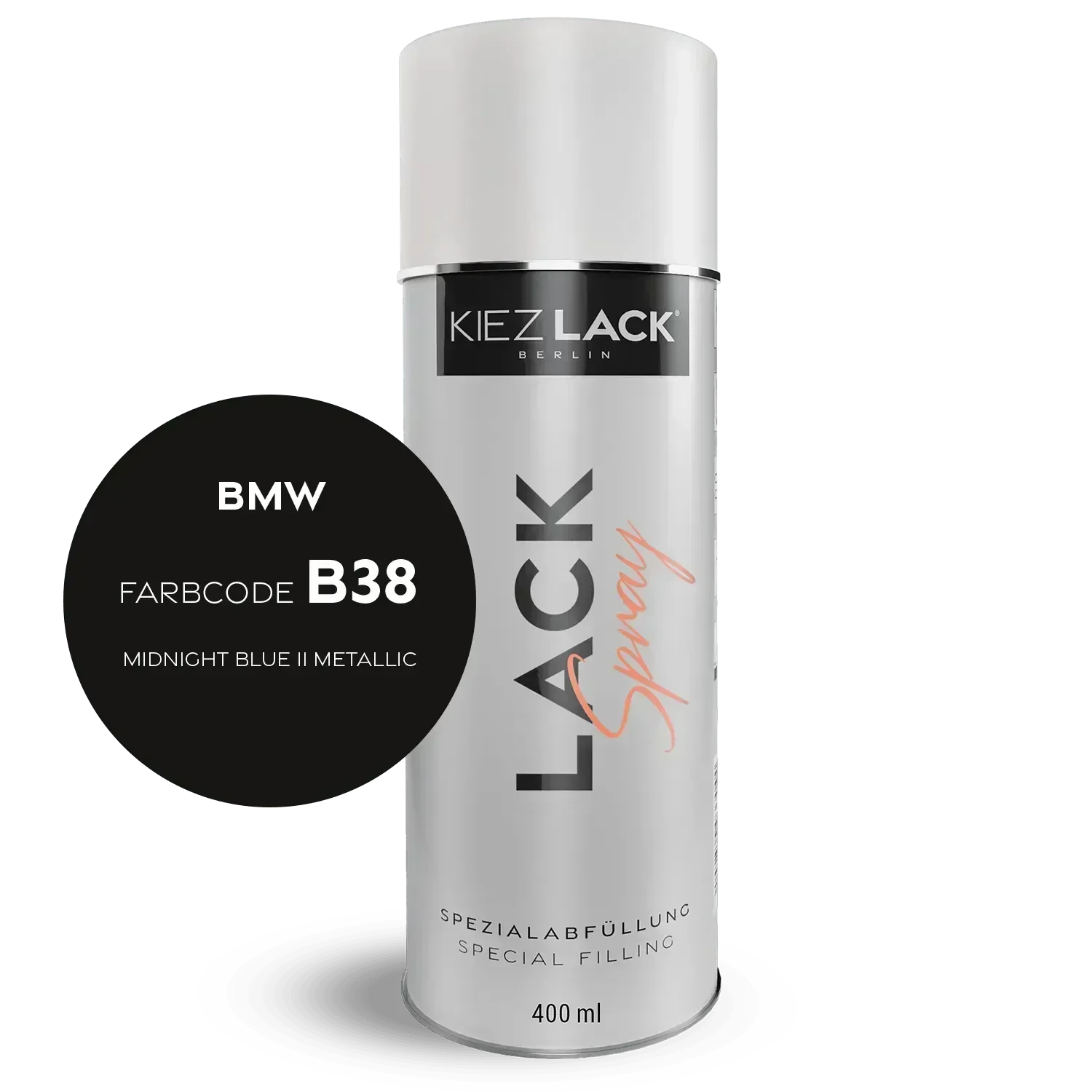 Kiezlack Lackspray Autolack Spraydose BMW B38 MIDNIGHT BLUE II Metallic Lackspray