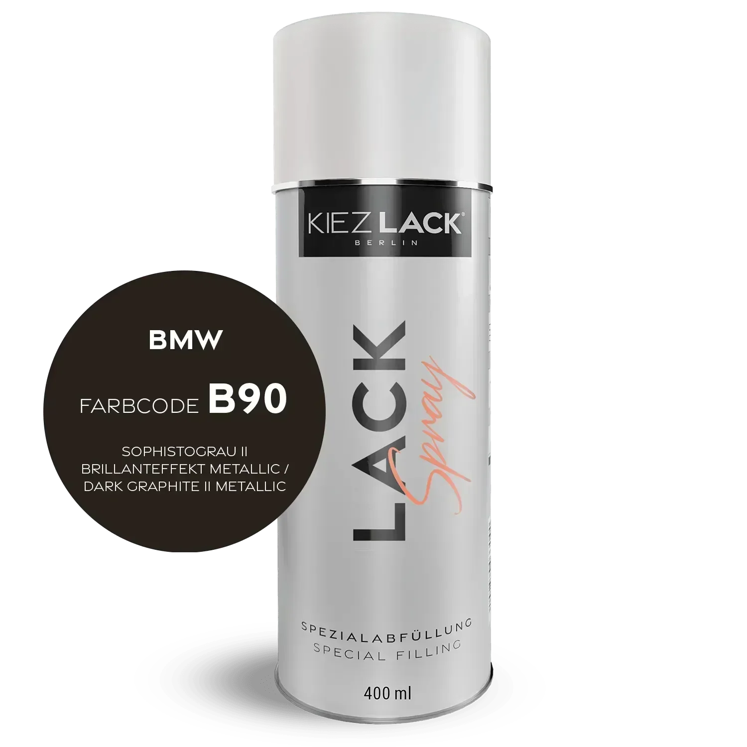 Kiezlack Lackspray Autolack Spraydose BMW B90 SOPHISTOGRAU II BRILLANTEFFEKT Metallic Lackspray