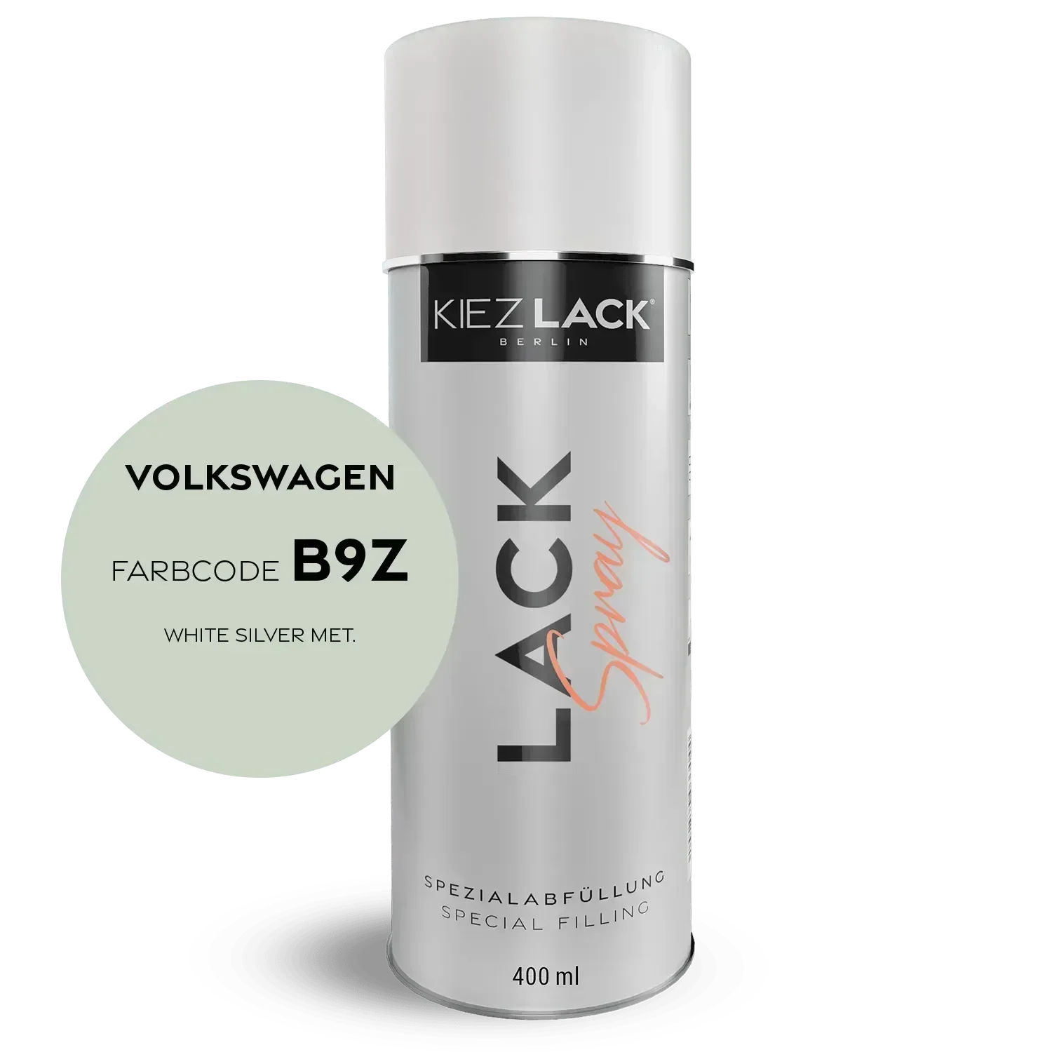 Kiezlack Lackspray Autolack Spraydose Volkswagen LB9Z WHITE SILVER MET.