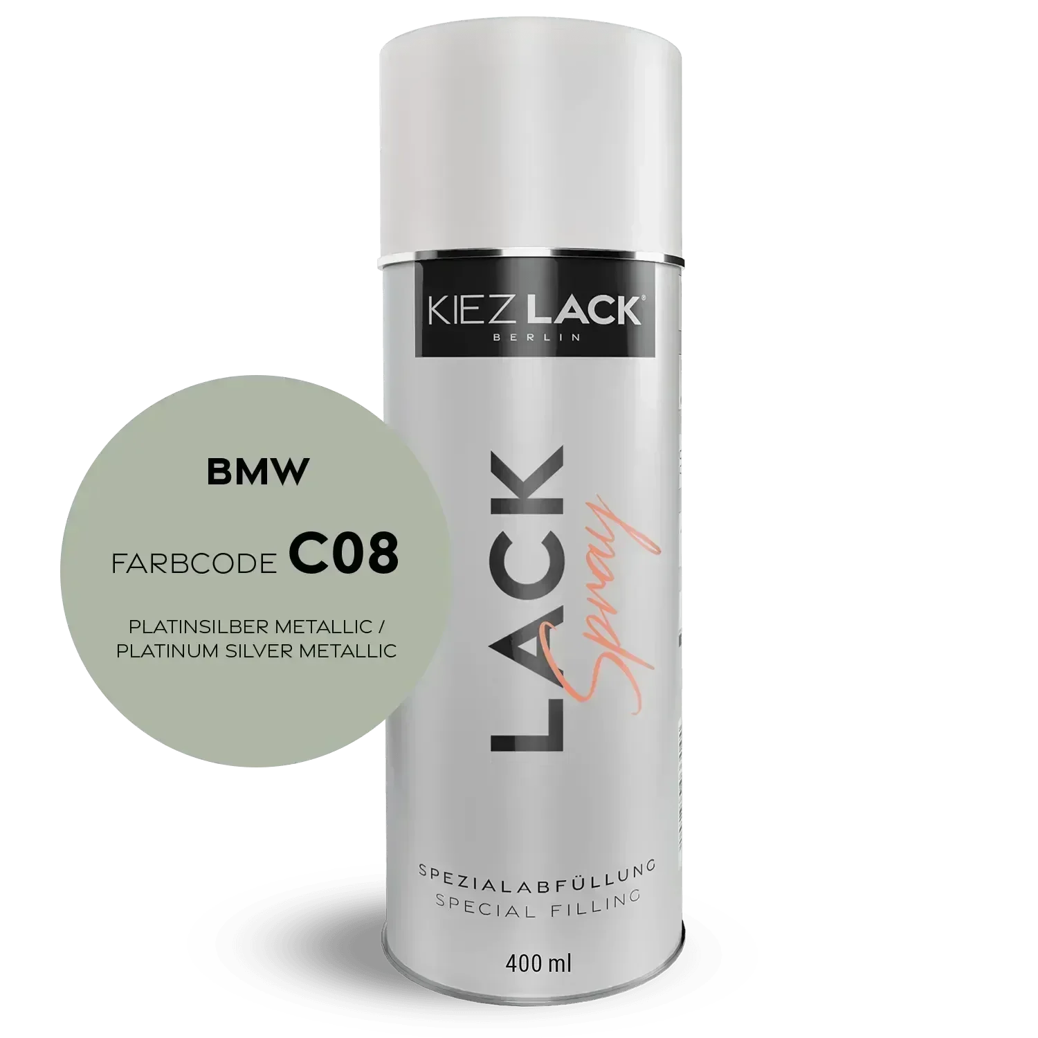 Kiezlack Lackspray Autolack Spraydose BMW C08 PLATINSILBER Metallic Lackspray