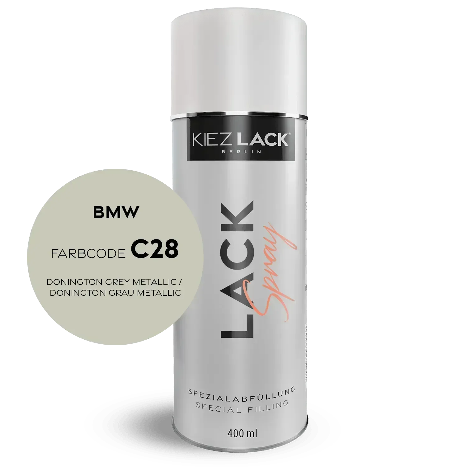 Kiezlack Lackspray Autolack Spraydose BMW C28 DONINGTON GREY Metallic Lackspray