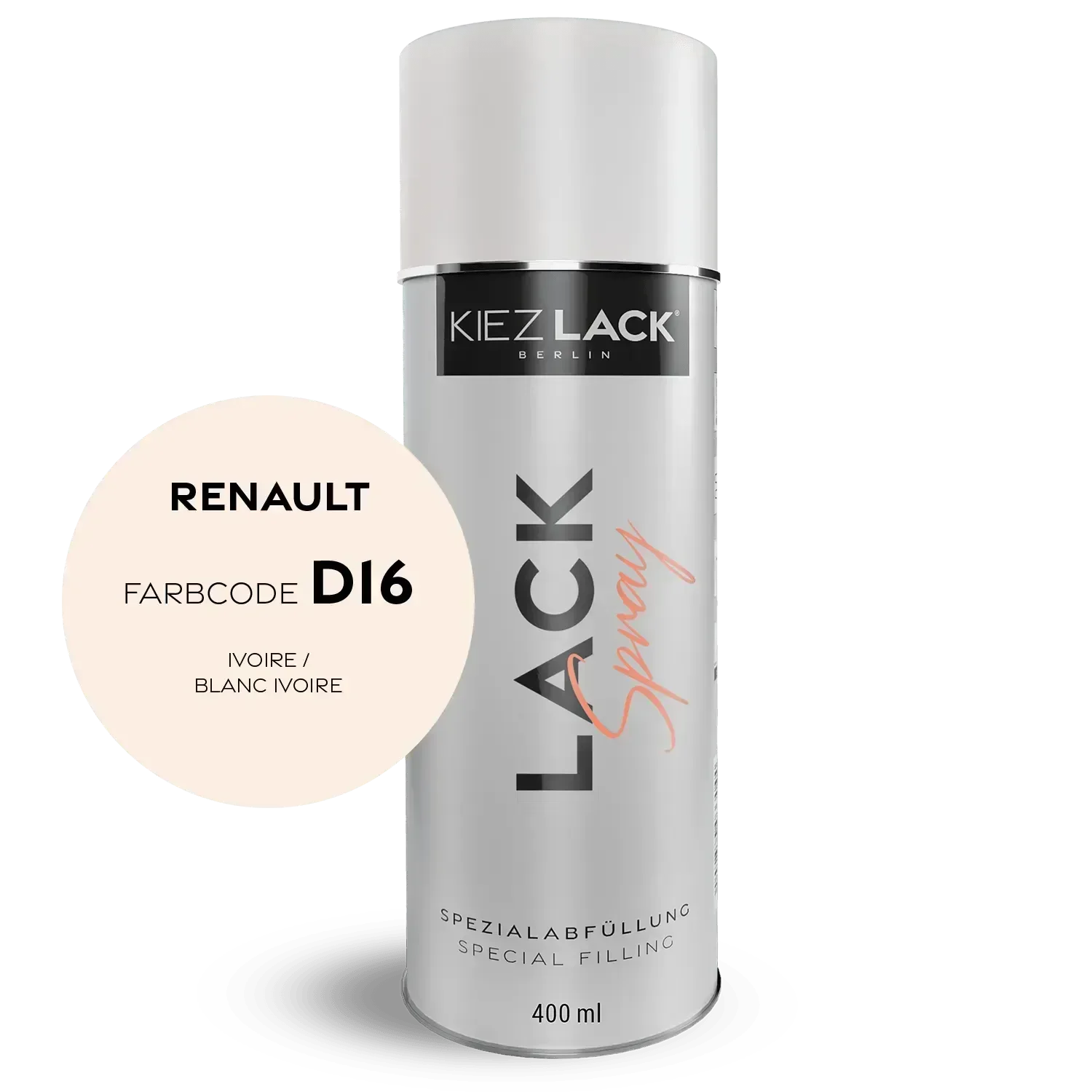 Kiezlack Autolack Spraydose Renault D16 IVOIRE