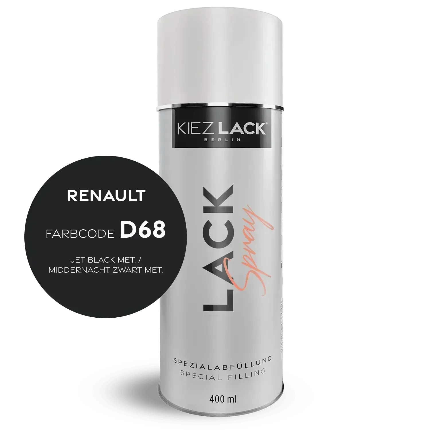 Kiezlack Autolack Spraydose Renault D68 JET BLACK MET.