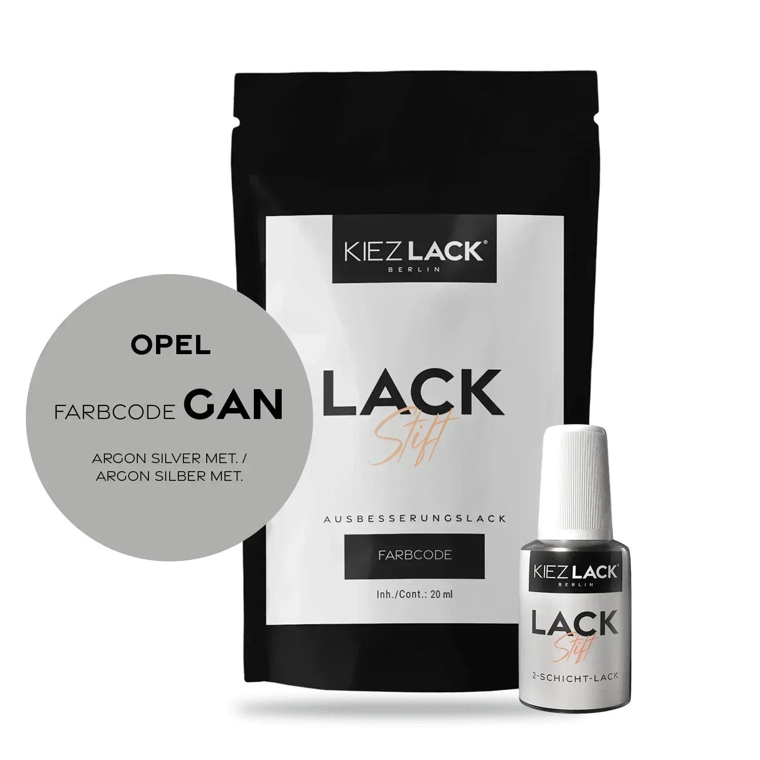 Kiezlack Lackstift Autolack Lackstift OPEL GAN ARGON SILVER MET.