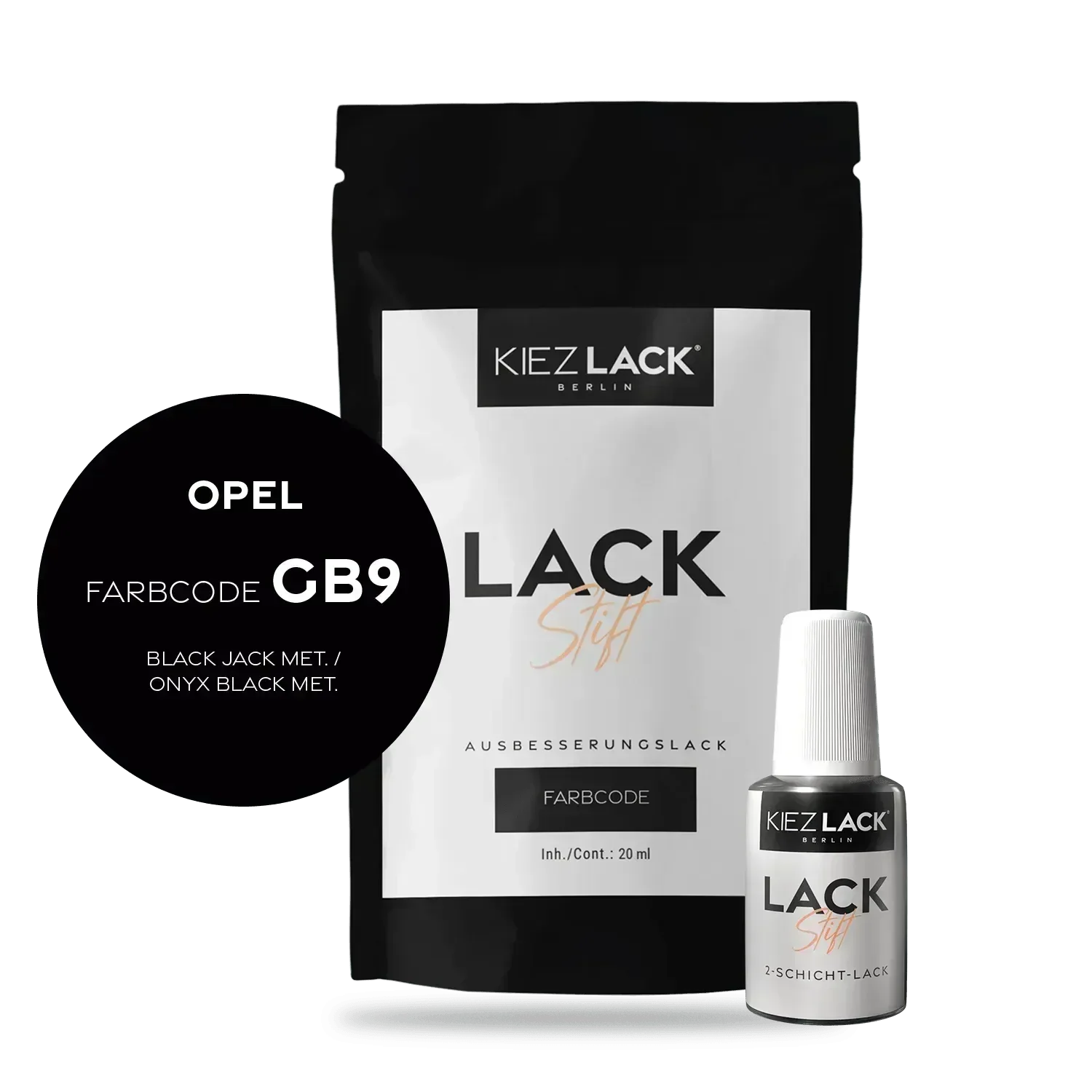 Kiezlack Lackstift Autolack Lackstift OPEL GB9 BLACK JACK MET.