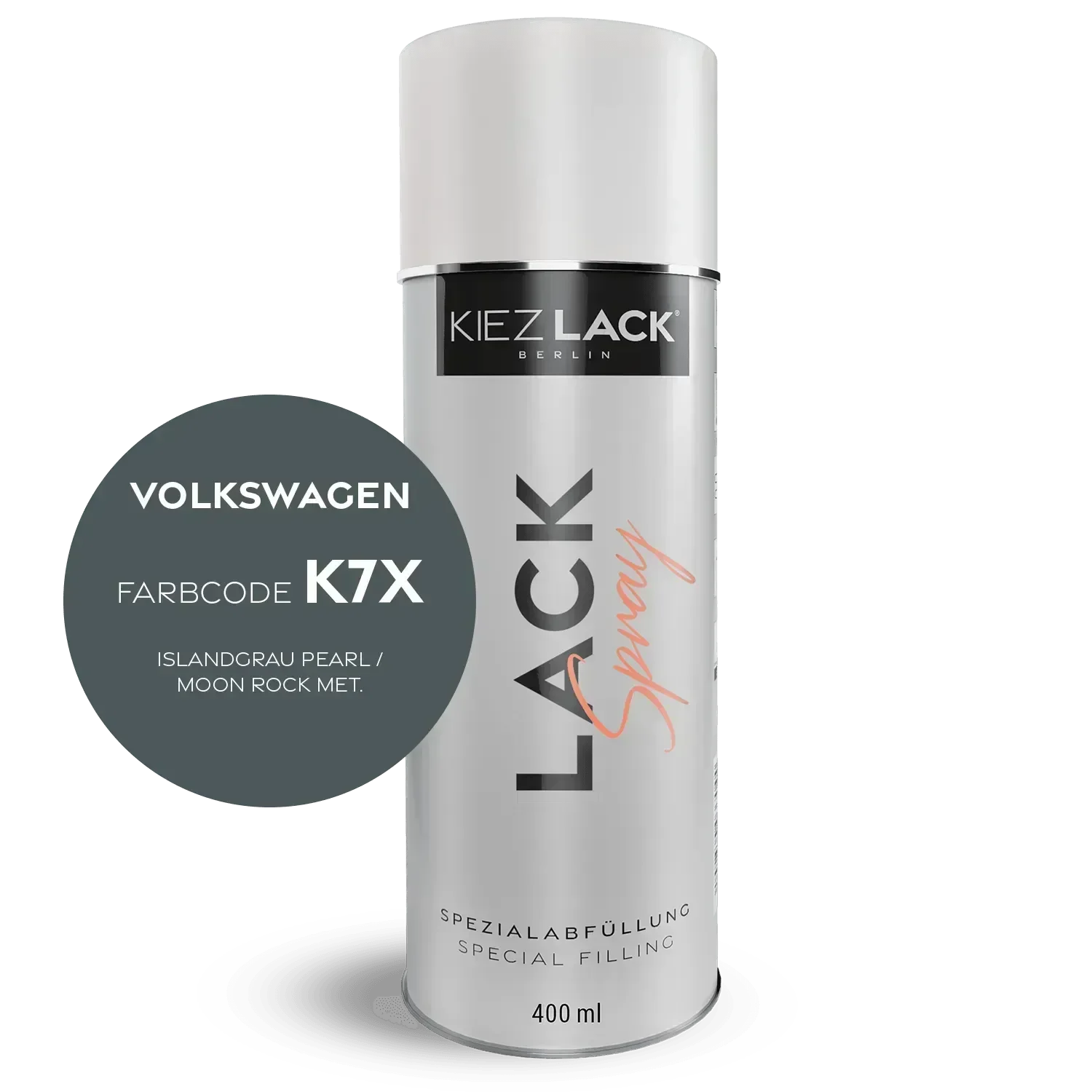 Kiezlack Lackspray Autolack Spraydose Volkswagen LK7X ISLANDGRAU PEARL