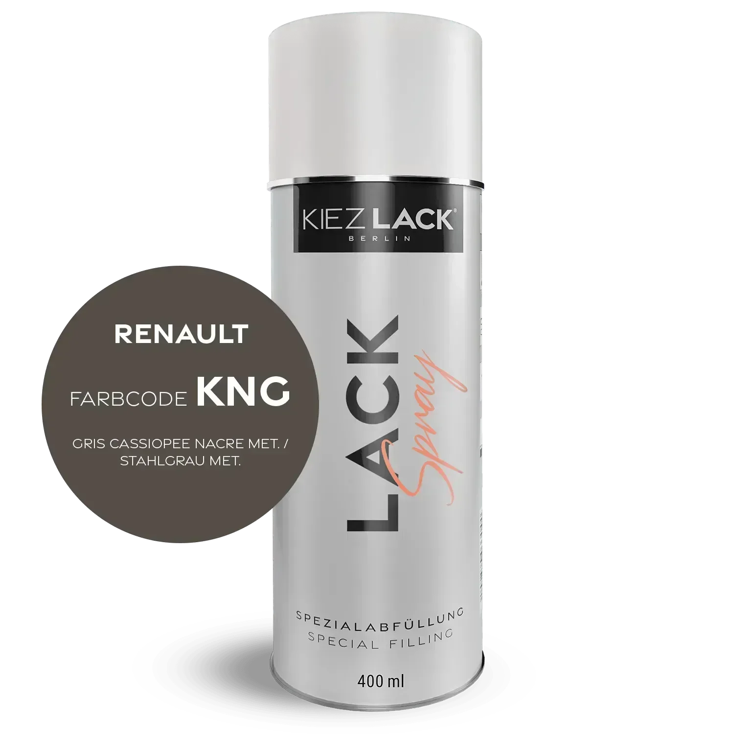 Kiezlack Autolack Spraydose Renault KNG GRIS CASSIOPEE NACRE MET.