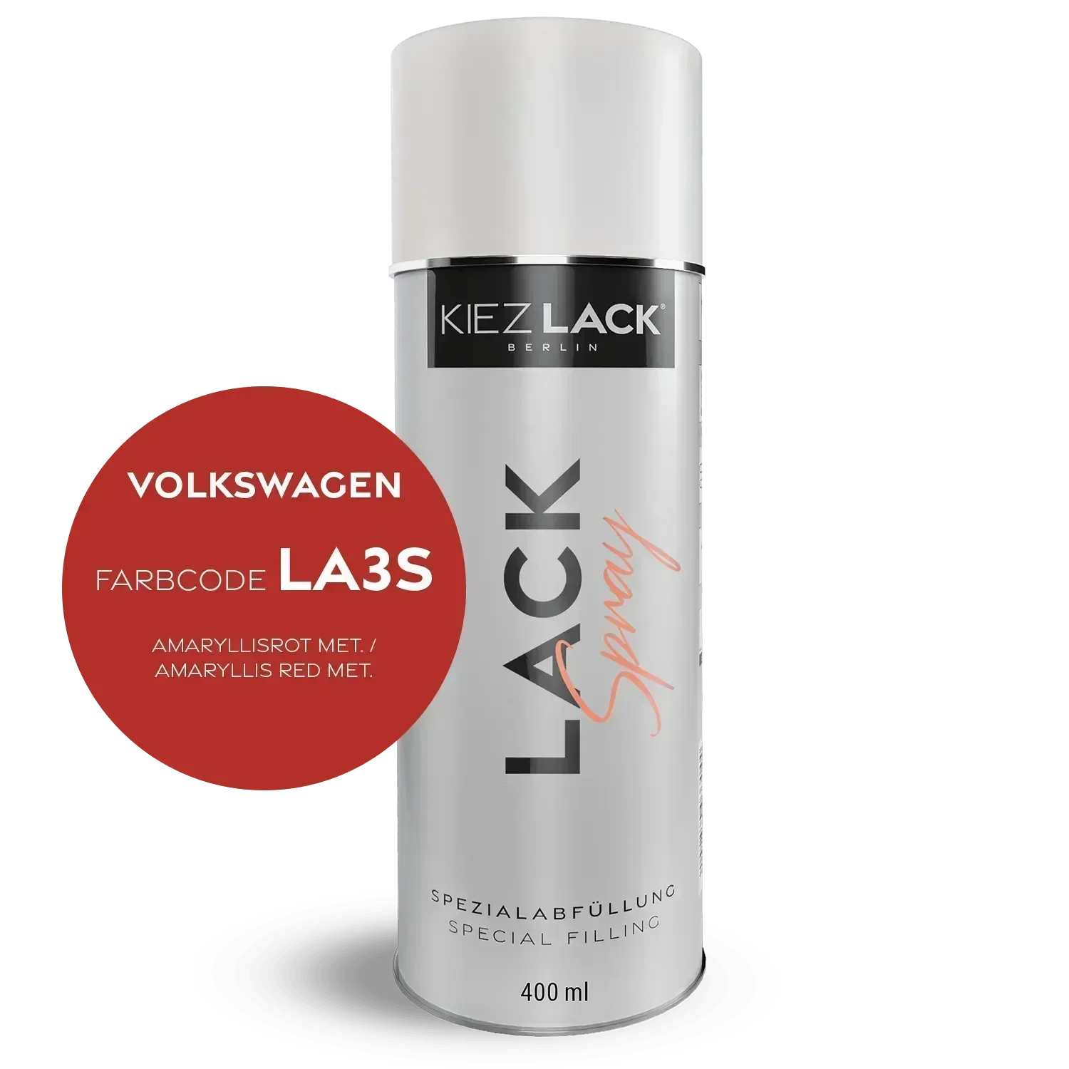 Kiezlack Lackspray Autolack Spraydose Volkswagen LA3S AMARYLLISROT MET.