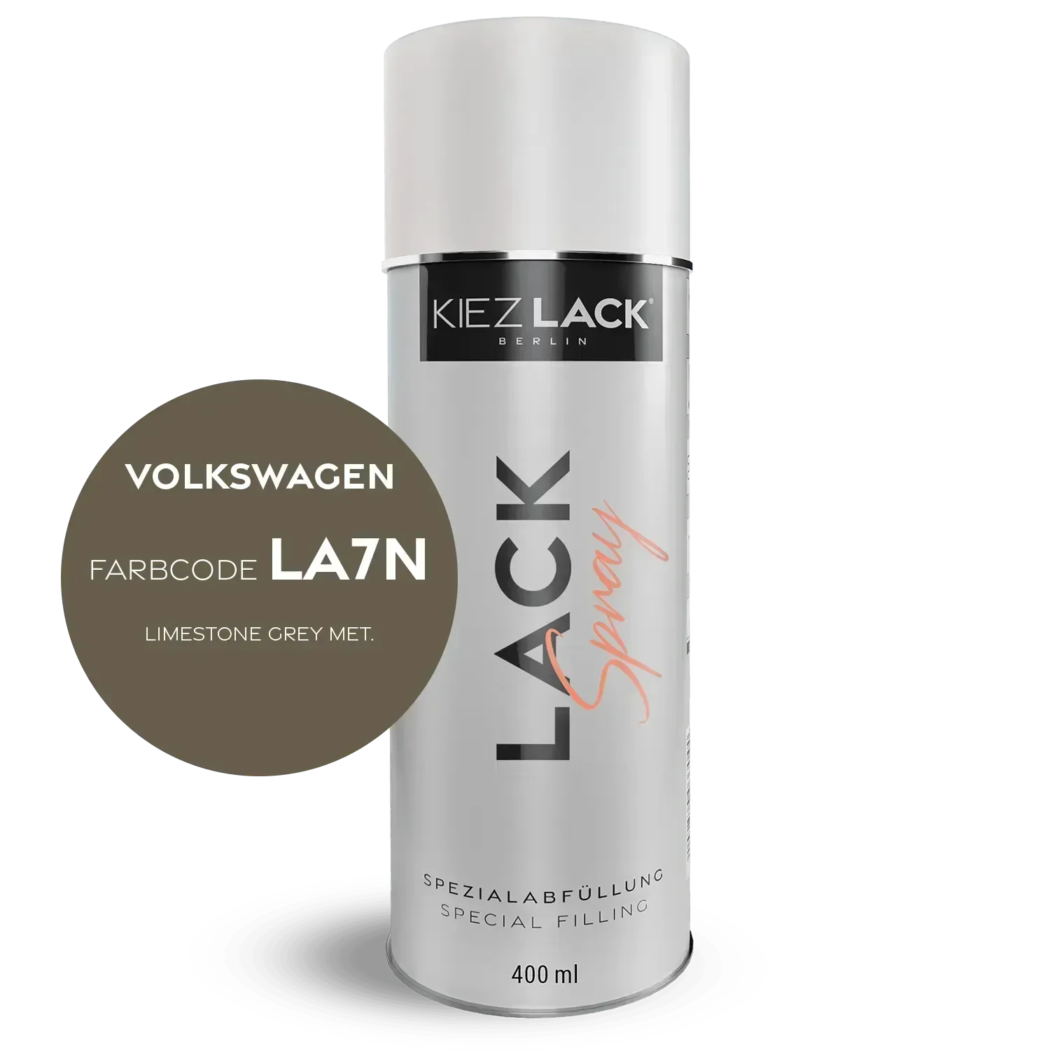 Kiezlack Lackspray Autolack Spraydose Volkswagen la7n LIMESTONE GREY MET.