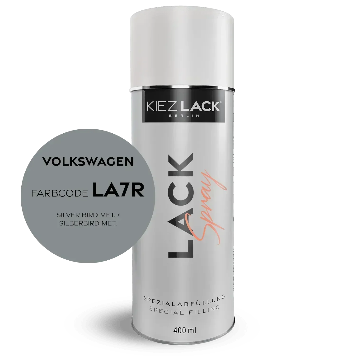Kiezlack Lackspray Autolack Spraydose Volkswagen LA7R SILVER BIRD MET.