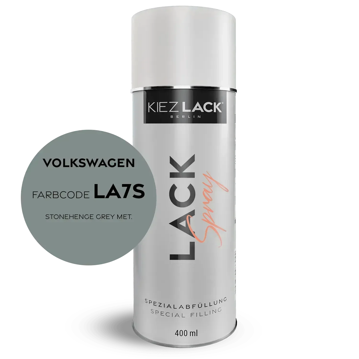 Kiezlack Lackspray Autolack Spraydose Volkswagen LA7S STONEHENGE GREY MET.